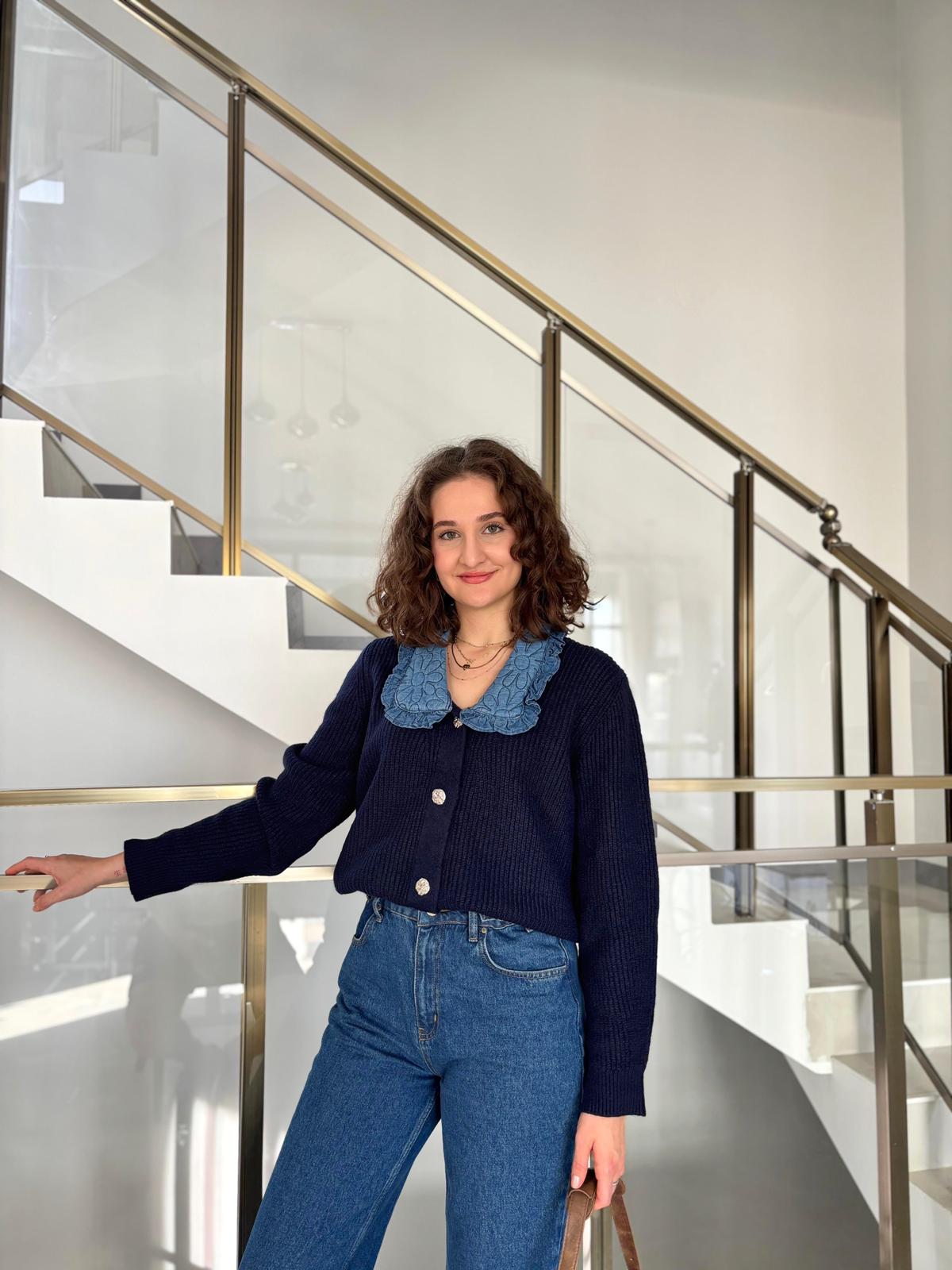 Bebe Yaka Fitilli Triko Hırka