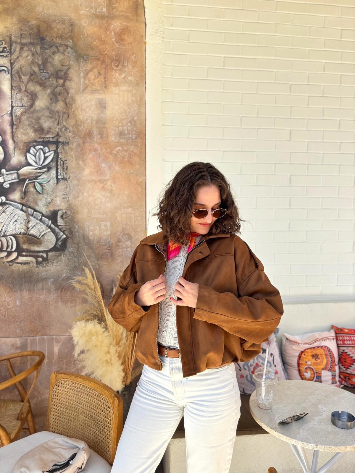 Viral Süet Bomber Jacket