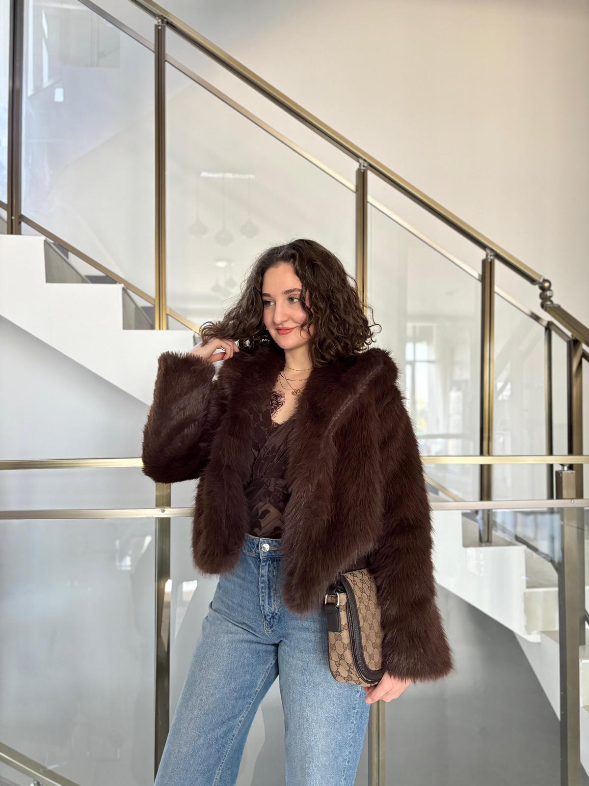 Şal Yaka Tina Kürk (Dar kalıptır mutlaka bir beden büyük sipariş veriniz ! )