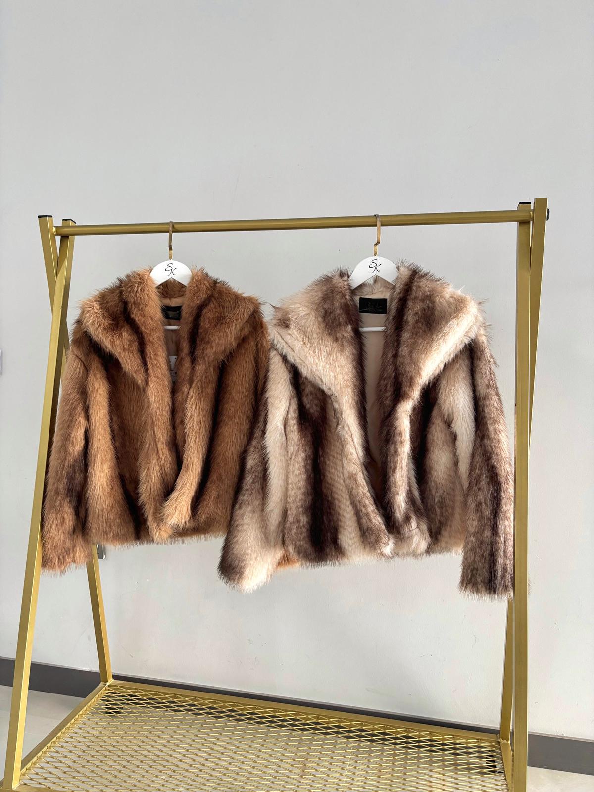 Şal Yaka Çizgili Tina Kürk (Dar kalıptır mutlaka bir beden büyük sipariş veriniz ! )