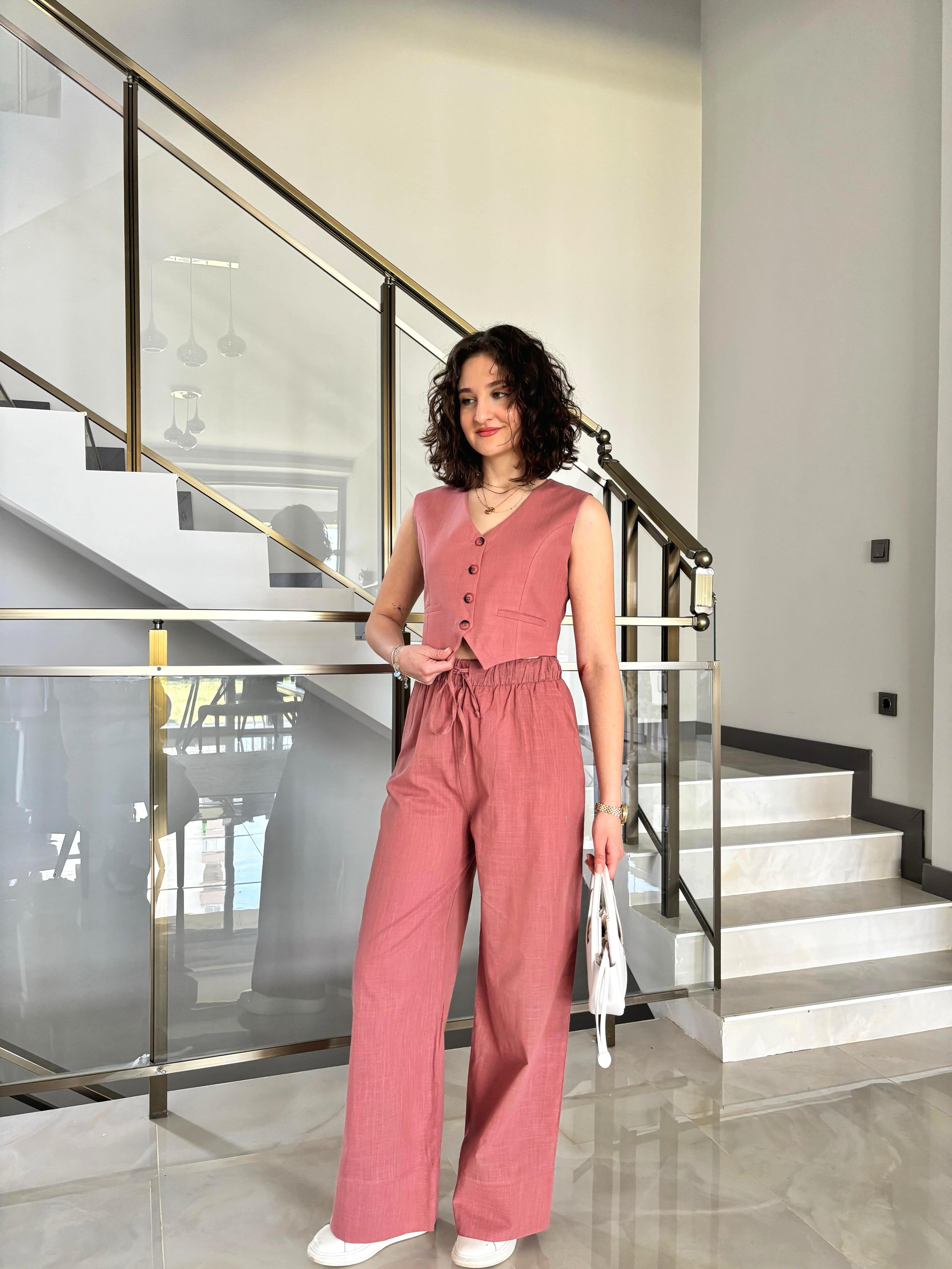 Miss Yelekli Keten Takım