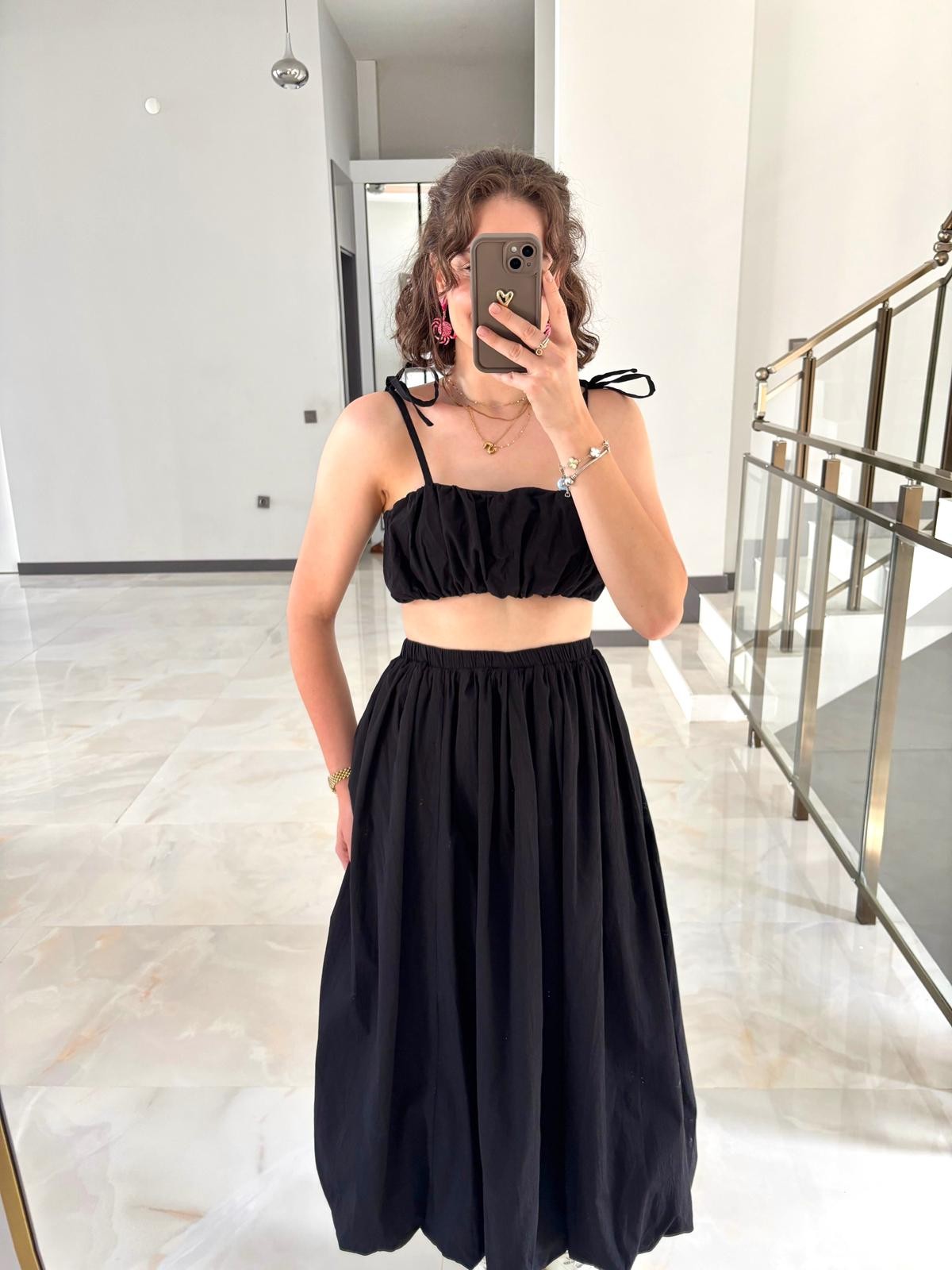 Balon Crop Ve Etek Takım