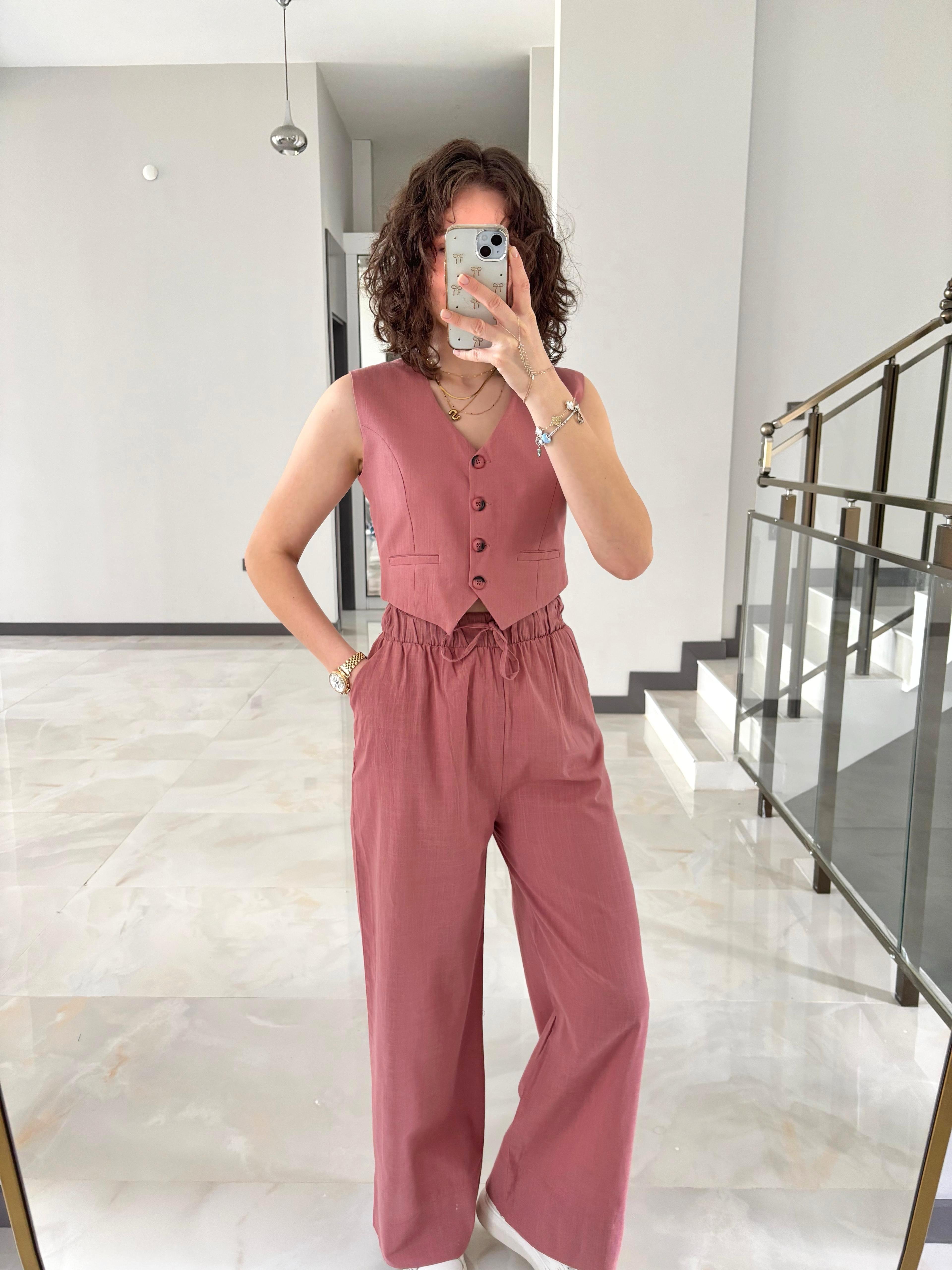 Miss Yelekli Keten Takım