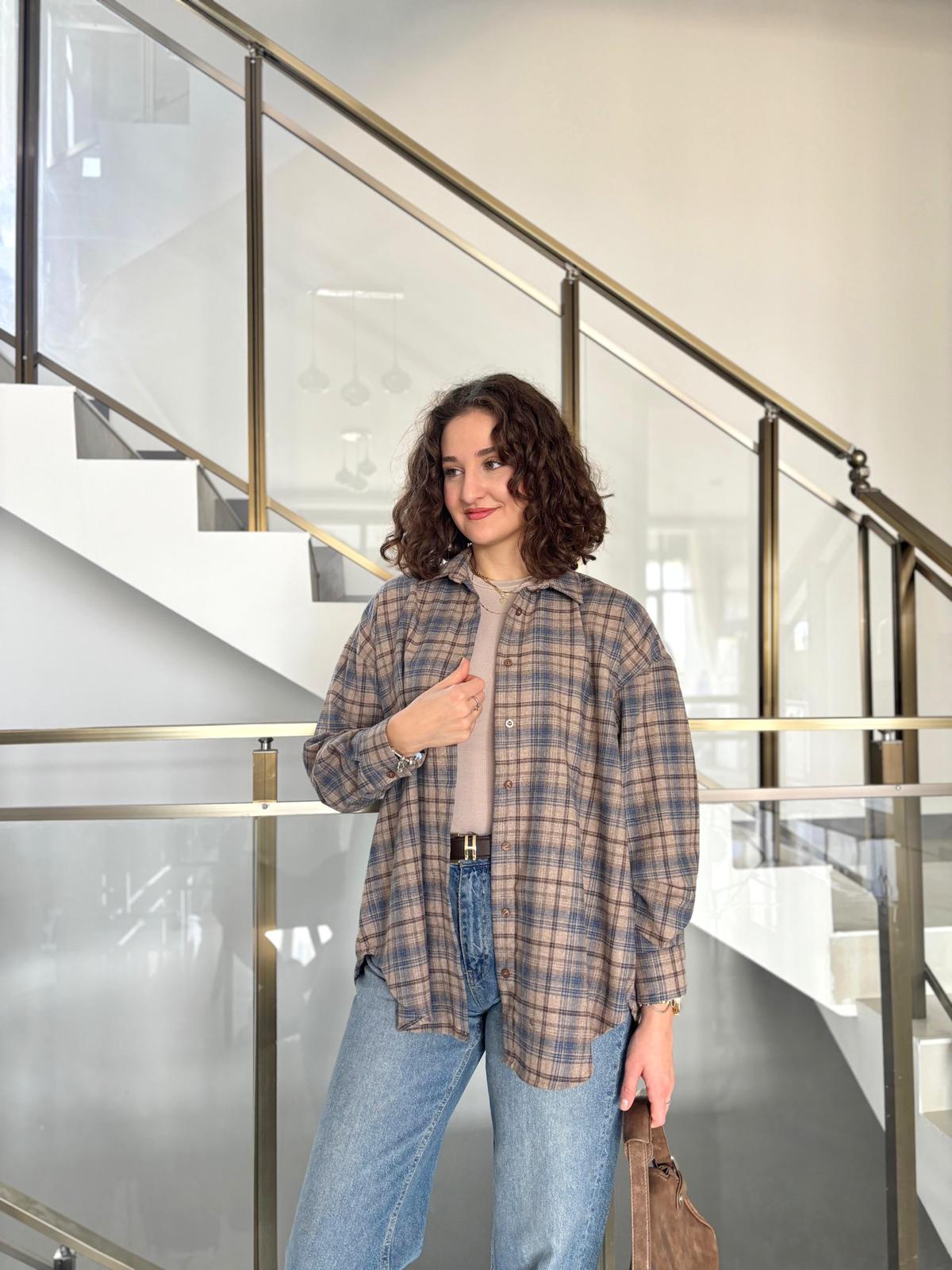 %100 Pamuk Ekose Desen Oduncu Gömleği