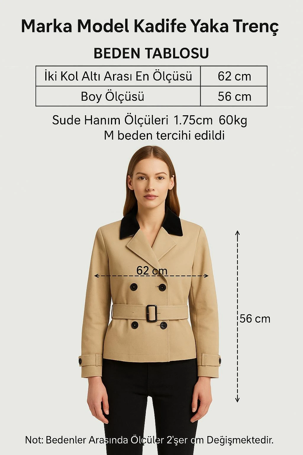 Marka  Model Kadife Yaka Trenç