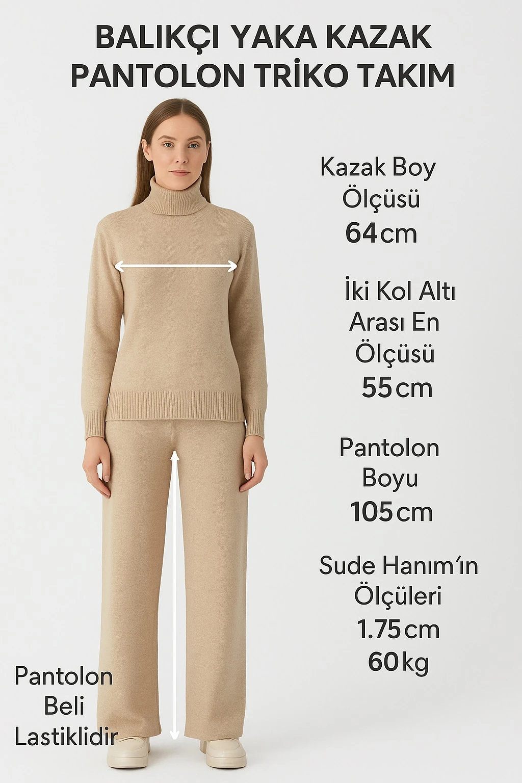 Balıkçı Yaka Kazak Pantolon Triko Takım