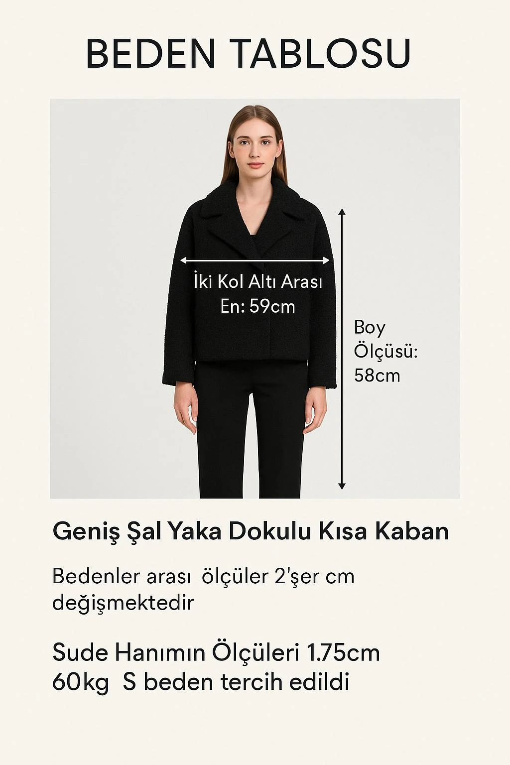 Geniş Şal Yaka Dokulu Kısa Kaban