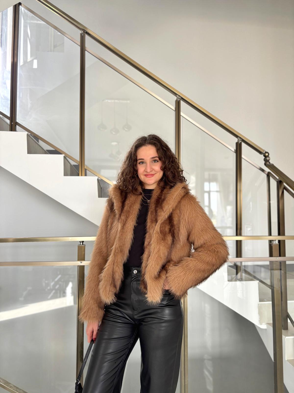 Şal Yaka Çizgili Tina Kürk (Dar kalıptır mutlaka bir beden büyük sipariş veriniz ! )