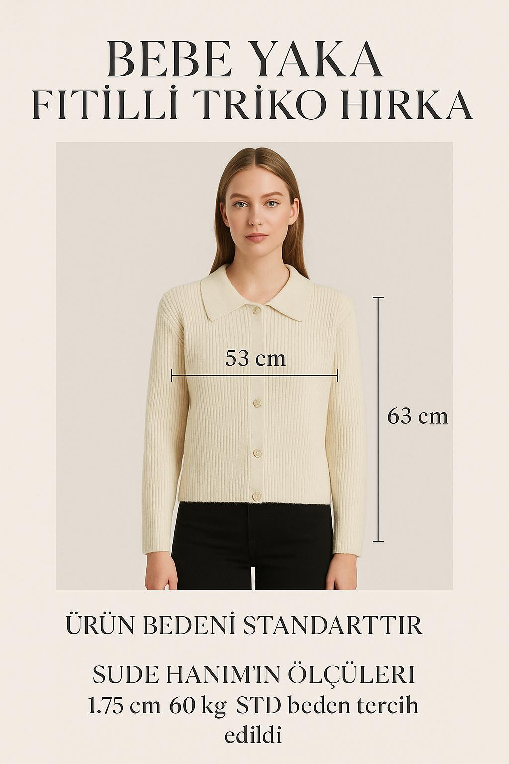 Bebe Yaka Fitilli Triko Hırka