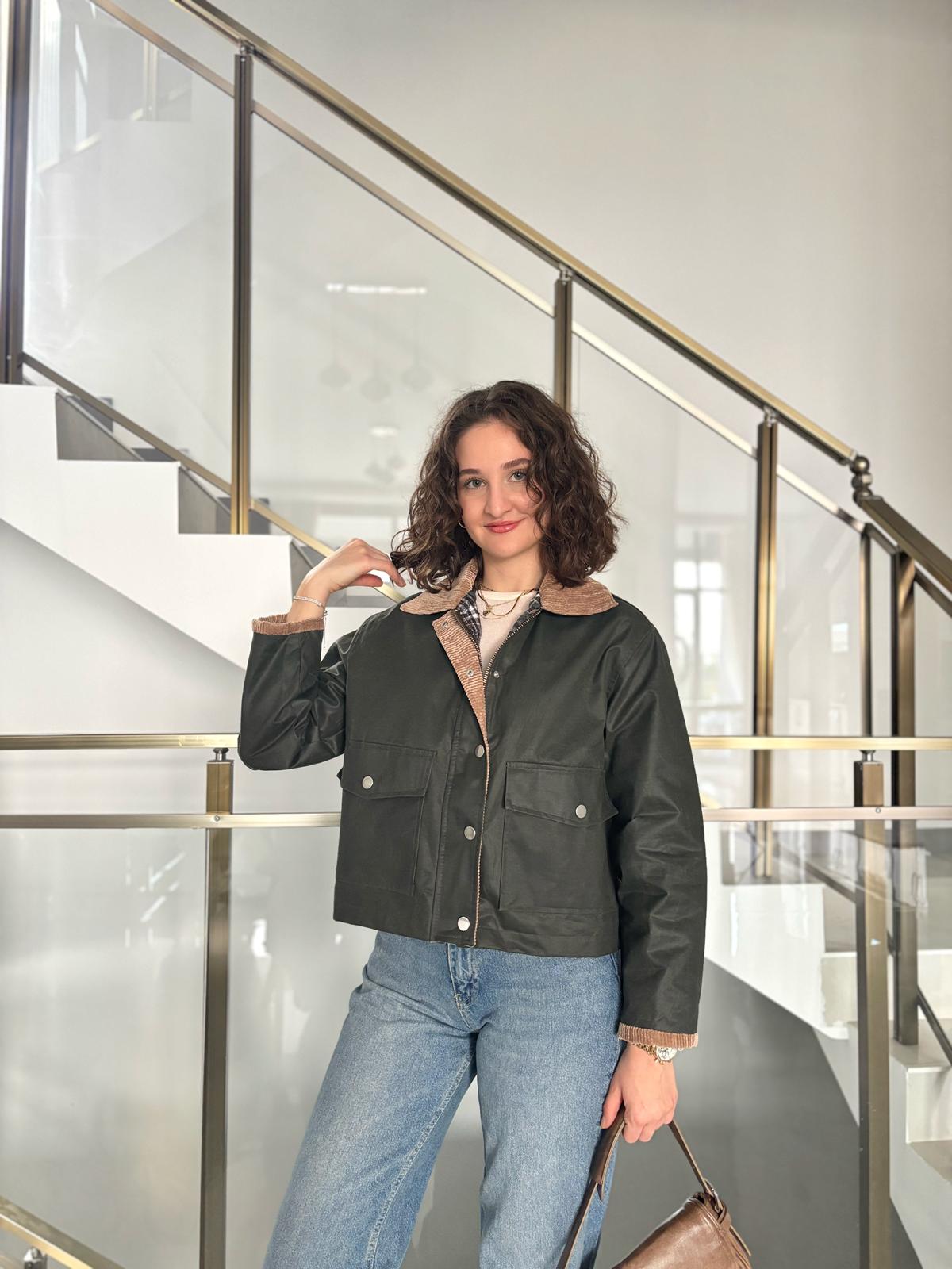 Kadife Yaka Özel Dokulu Ceket