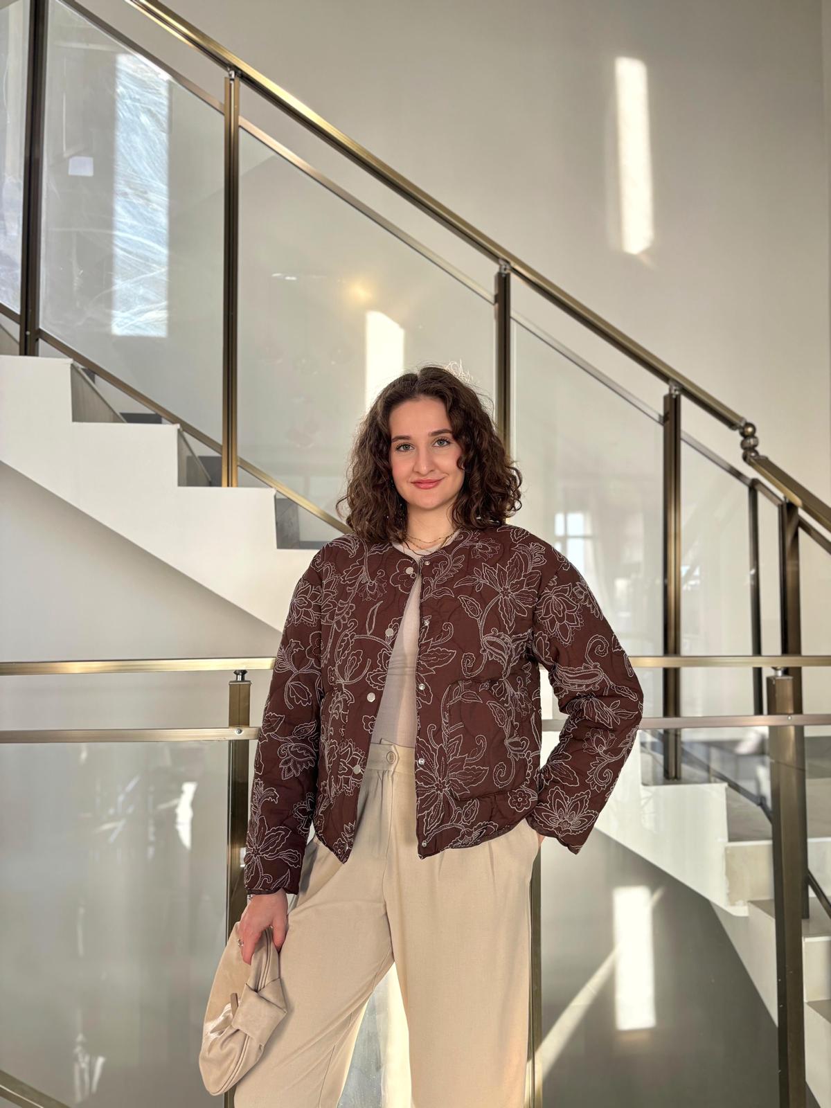 ZR Model Etnik Desenli Bomber Ceket