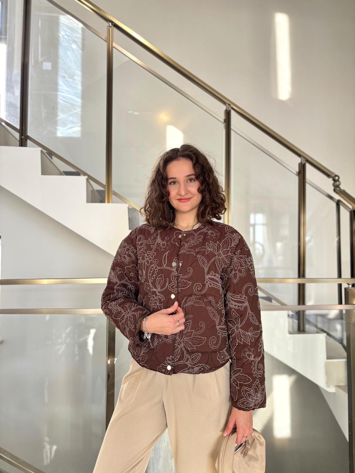 ZR Model Etnik Desenli Bomber Ceket