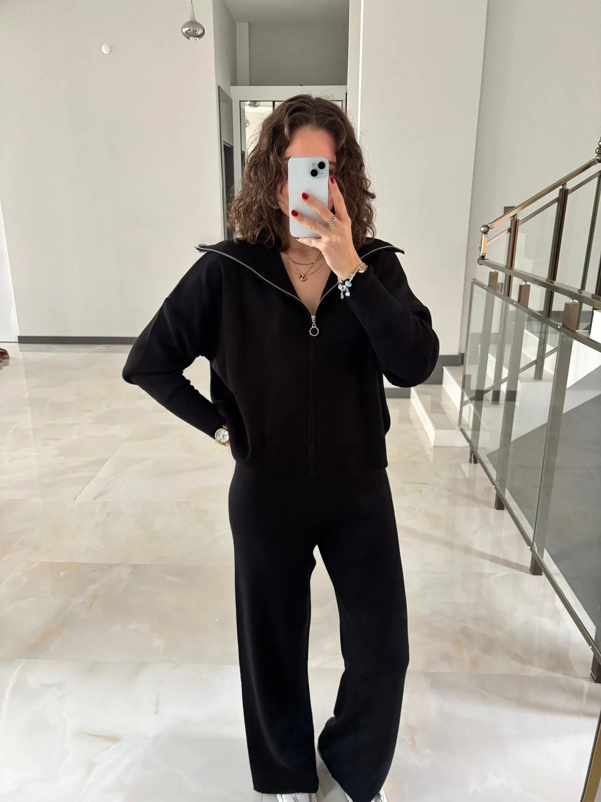 Samir Fermuarlı İkili Triko Takım - SİYAH