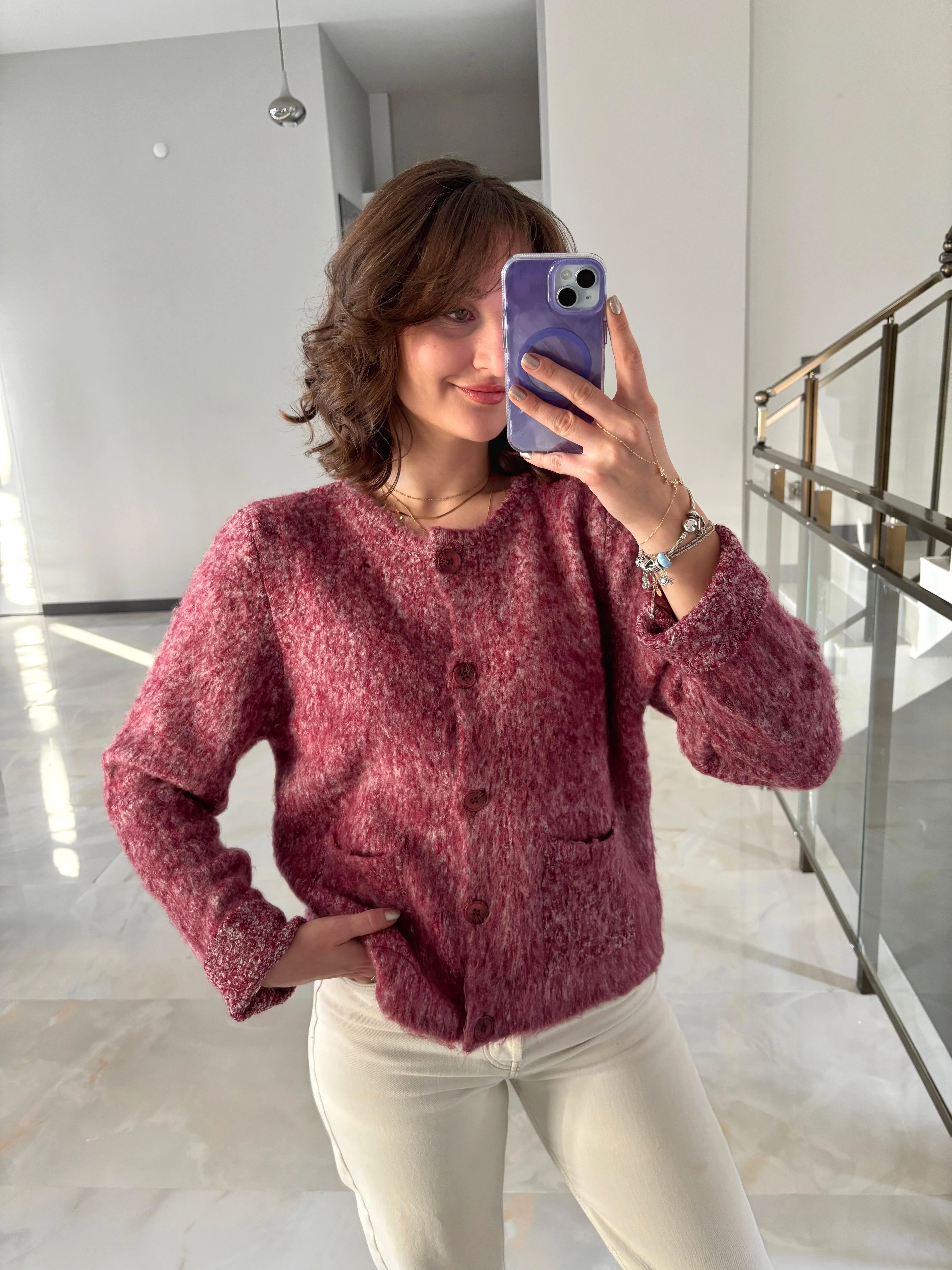 Kırçıllı Yumoş Oversize Hırka