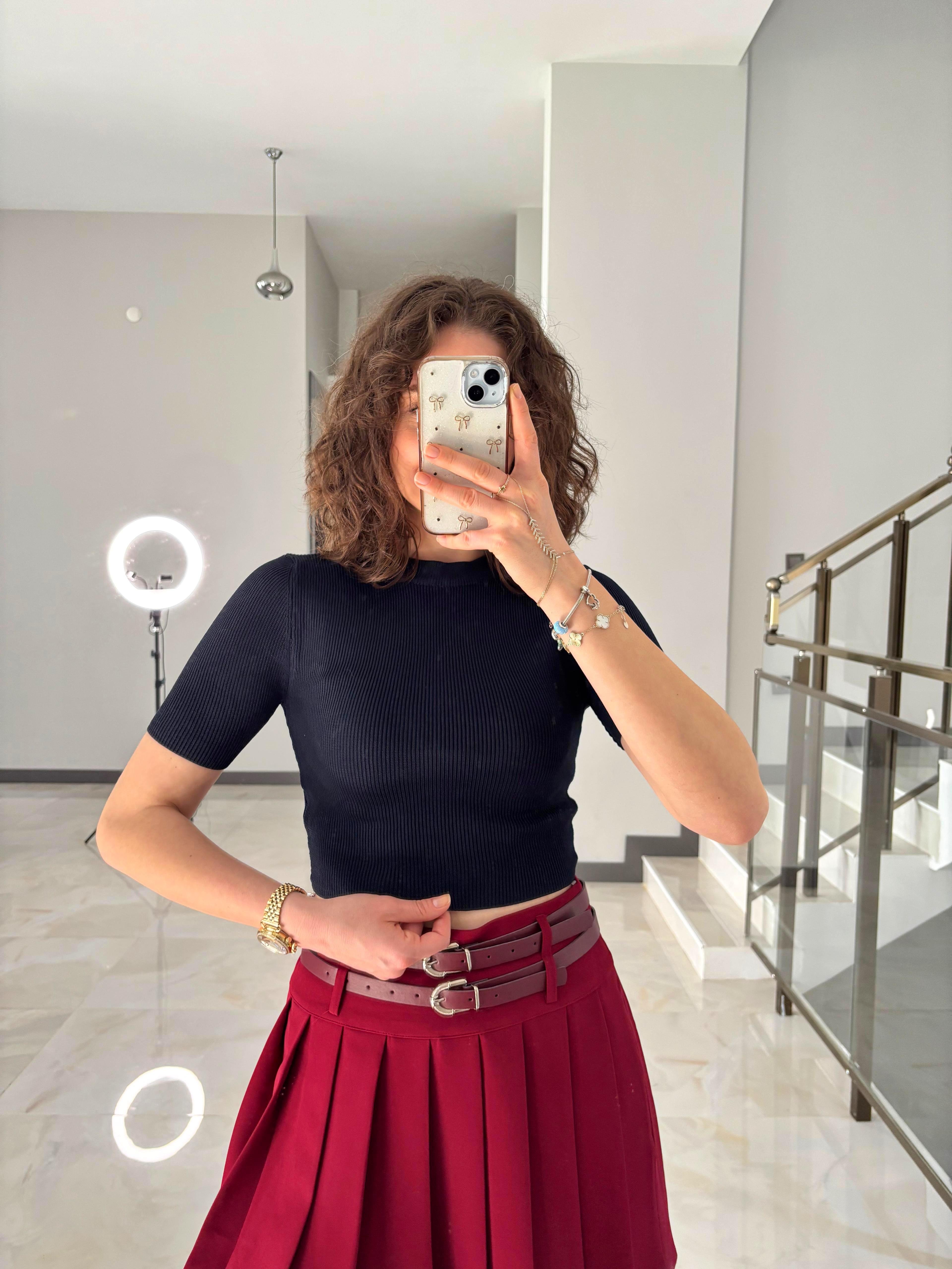 MD Marka Model Kısa Kollu Triko - Lacivert