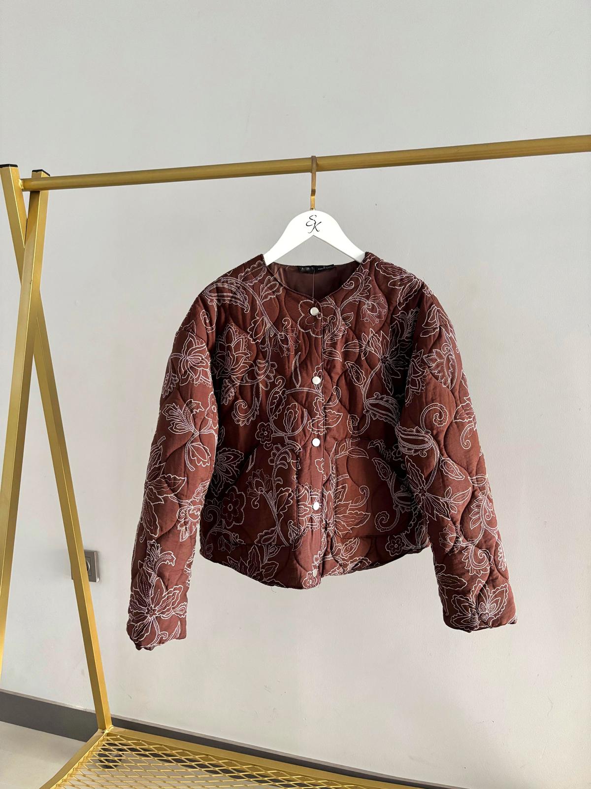 ZR Model Etnik Desenli Bomber Ceket