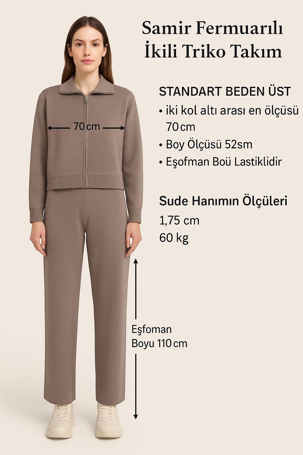Samir Fermuarlı İkili Triko Takım