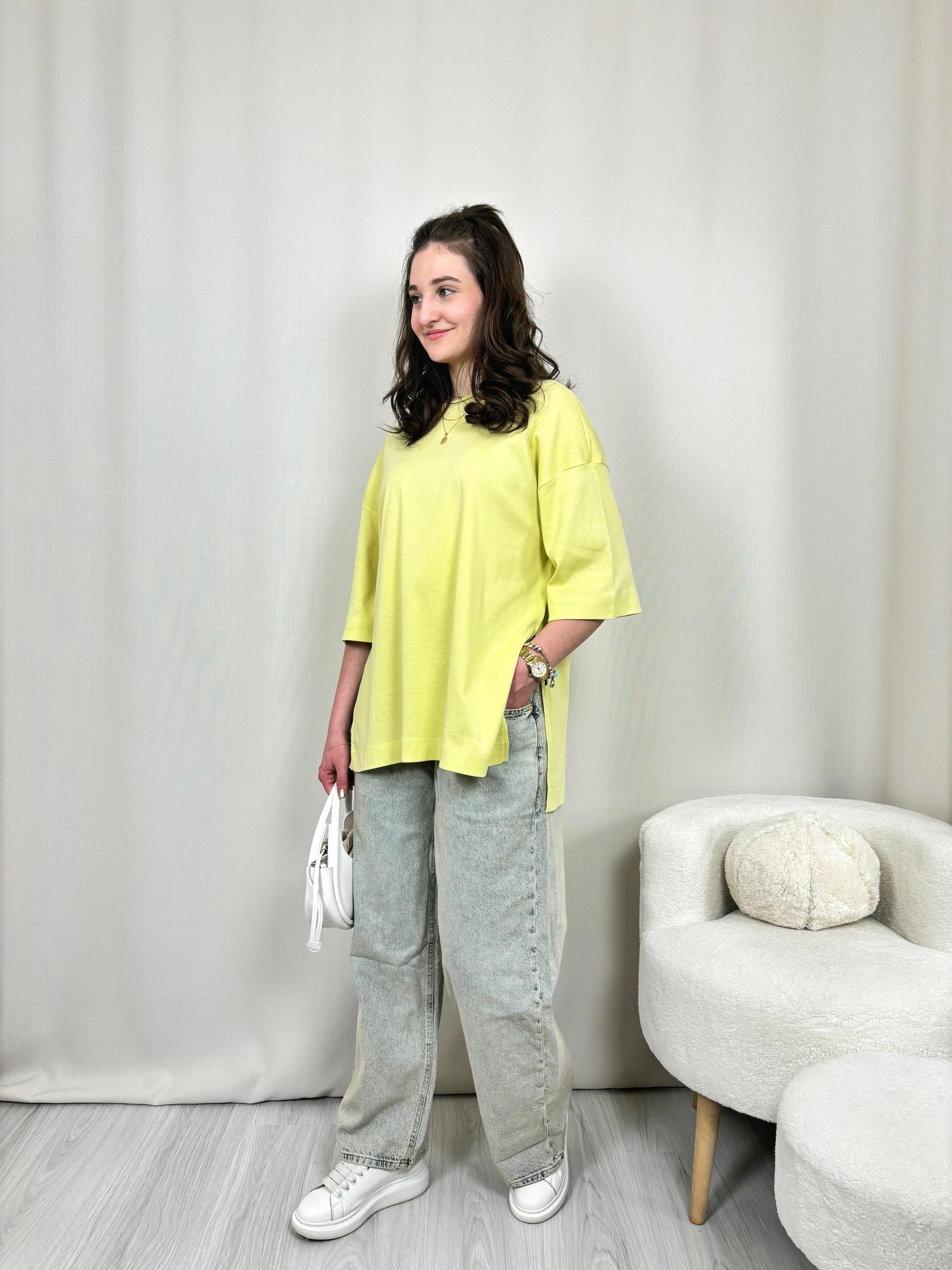 Kar Yıkama Eskitme Wide Leg Jean