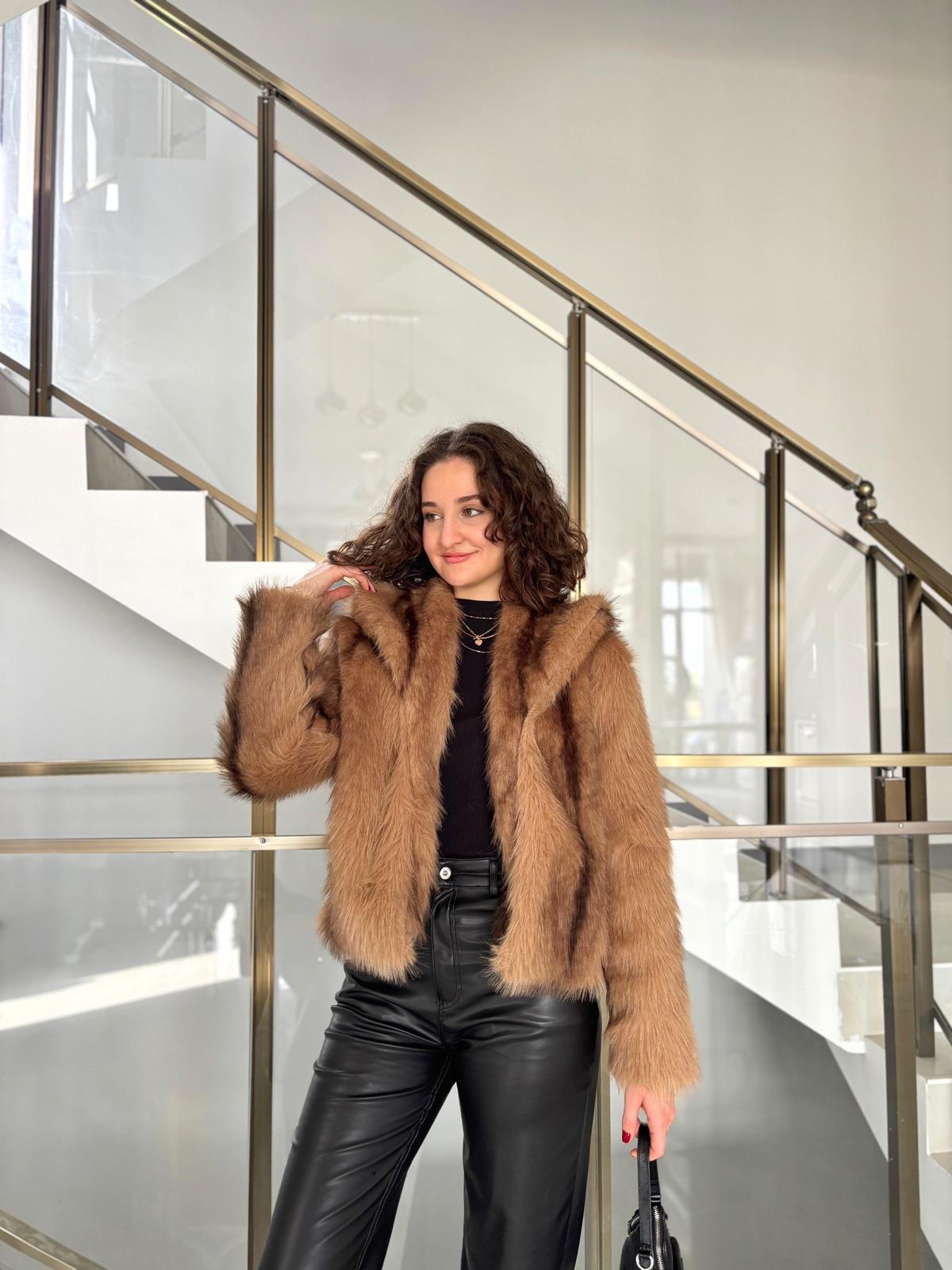 Şal Yaka Çizgili Tina Kürk (Dar kalıptır mutlaka bir beden büyük sipariş veriniz ! )