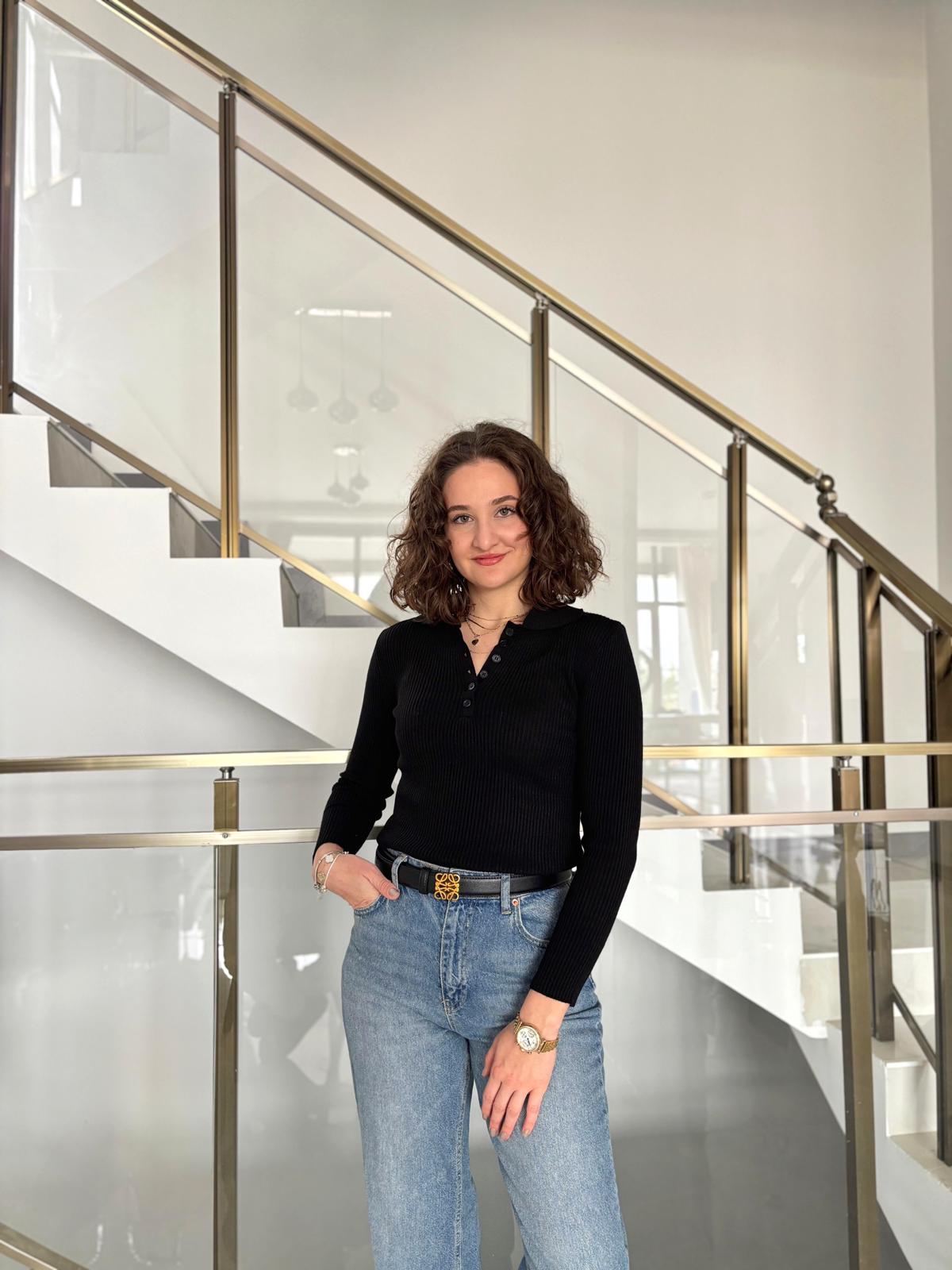 Polo Yaka Fitilli Triko Bluz - SİYAH