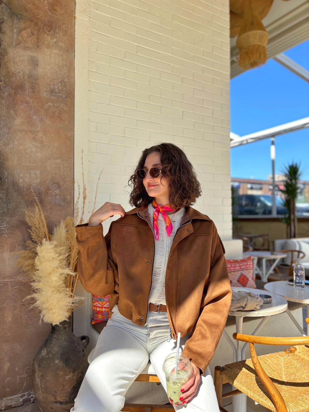 Viral Süet Bomber Jacket