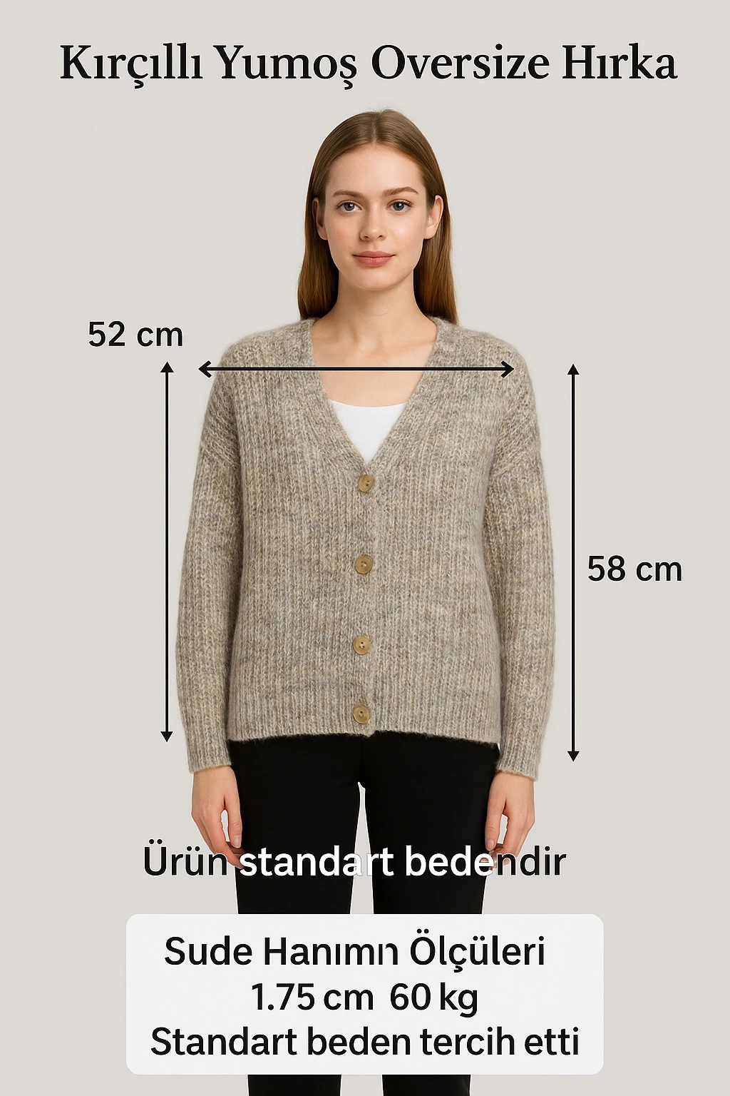Kırçıllı Yumoş Oversize Hırka