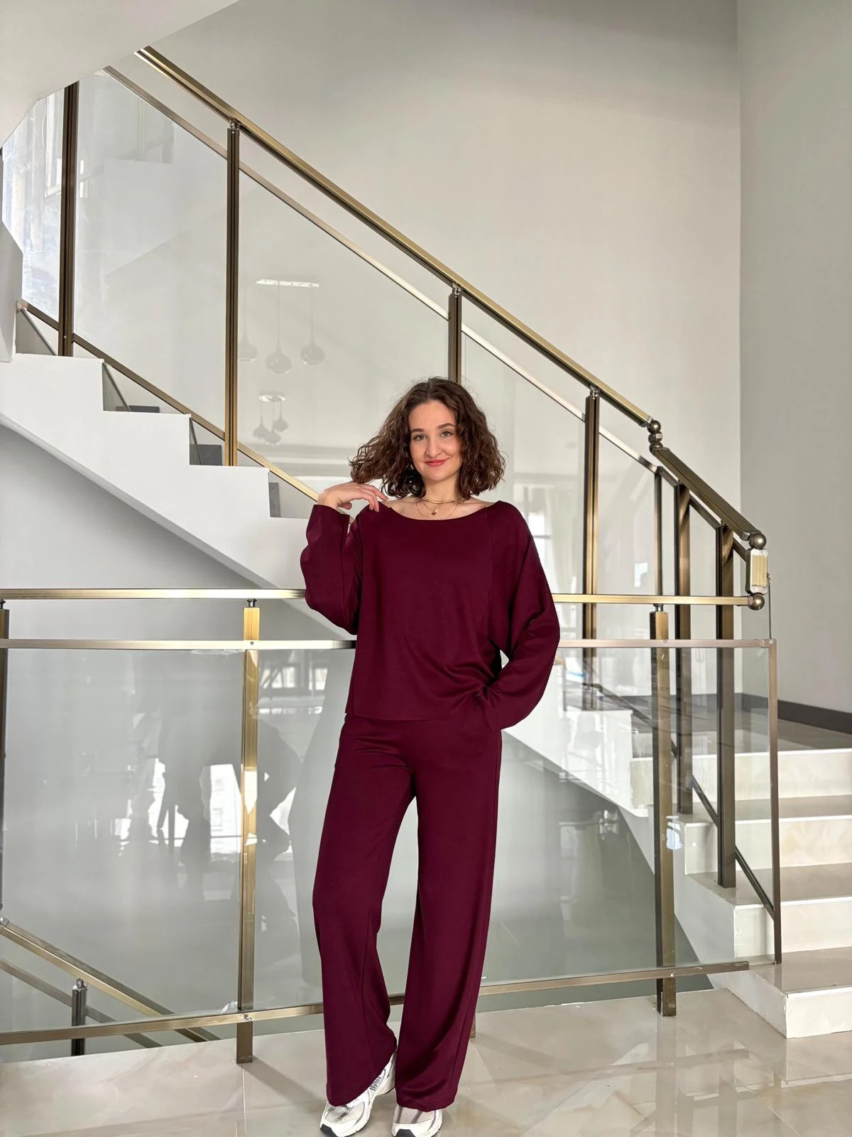 Kayık Yaka Modal Kumaş Eşofman Takımı