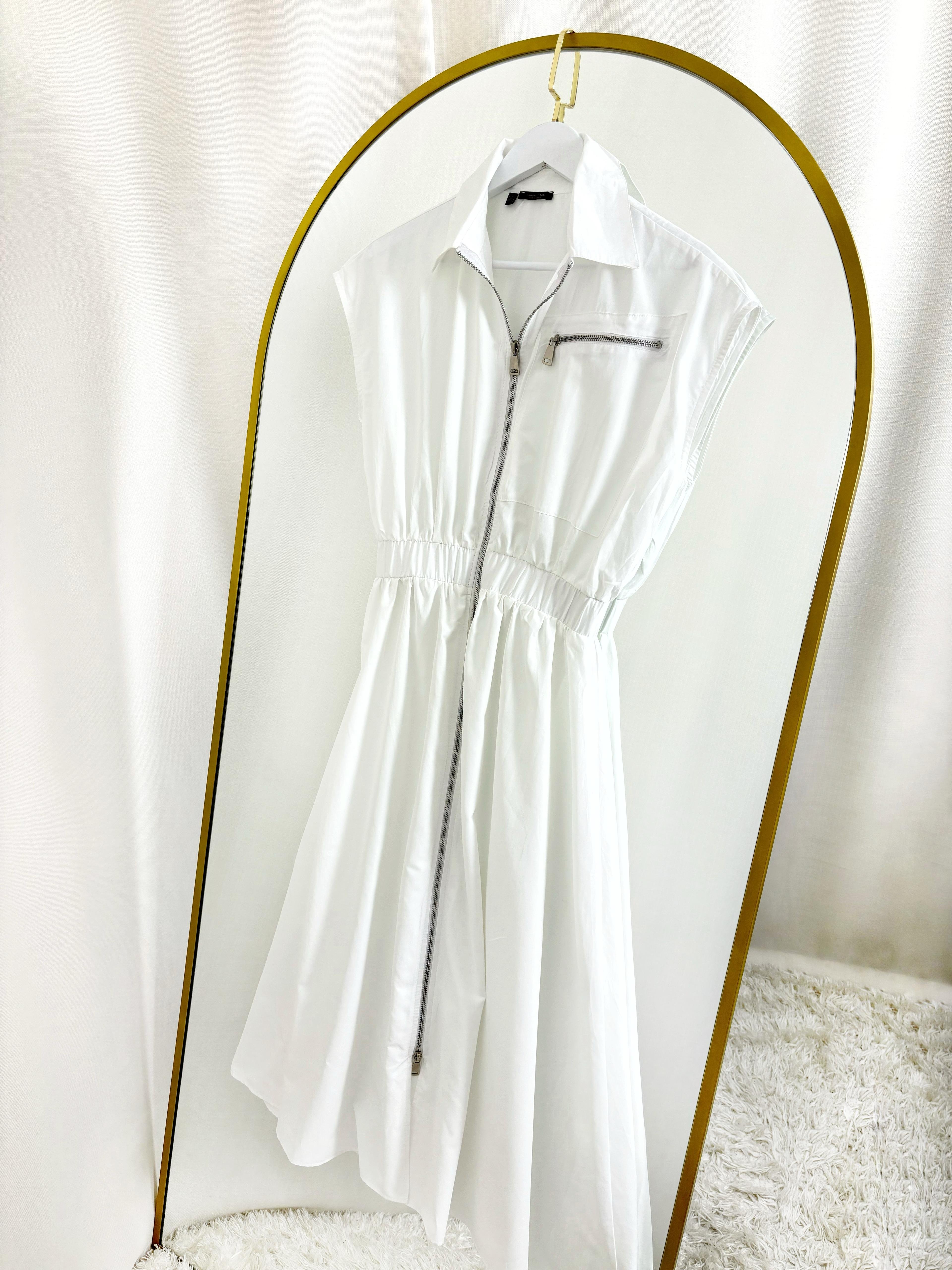 Poplin Boydan Fermuarlı Elbise