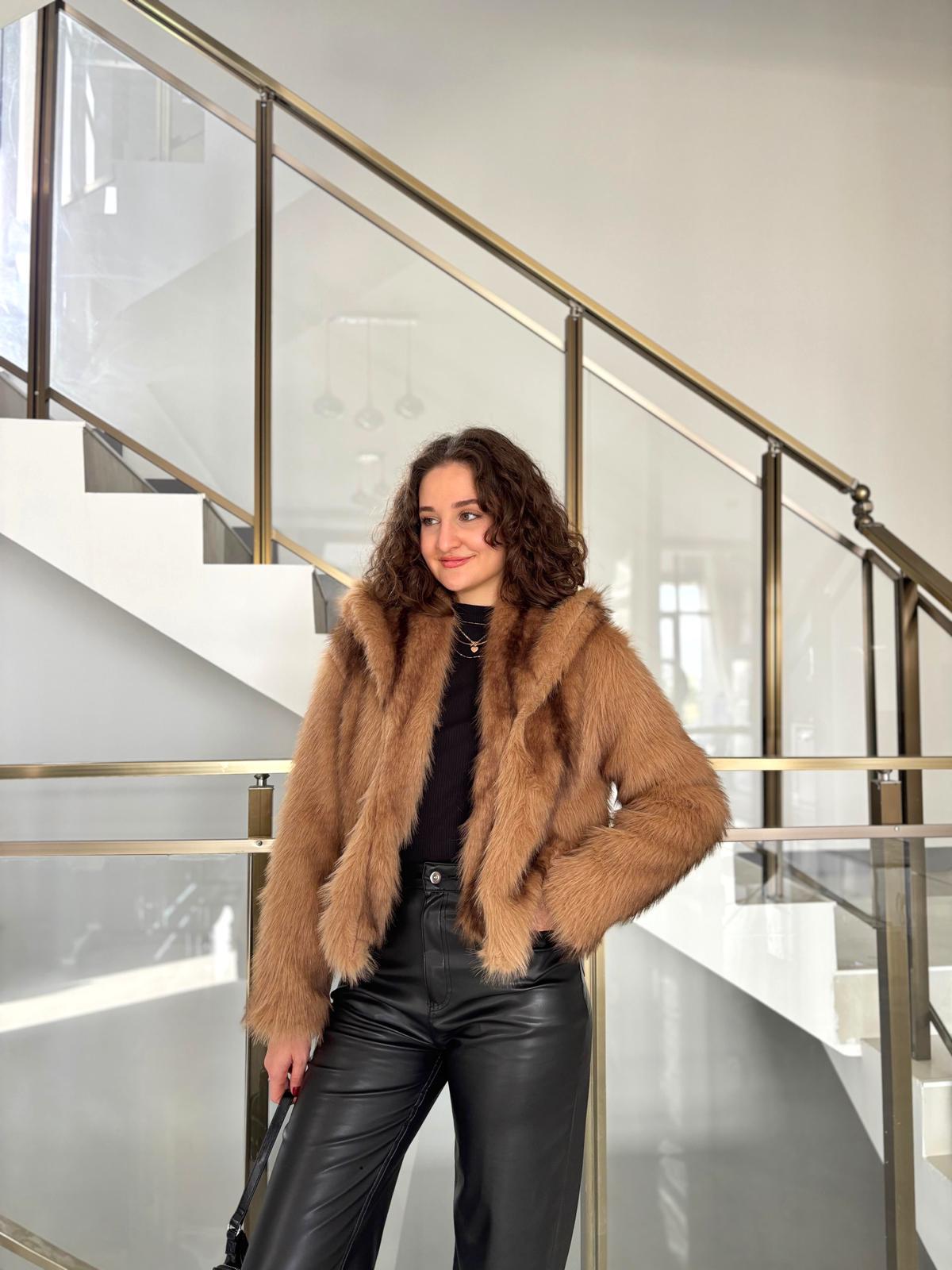 Şal Yaka Çizgili Tina Kürk (Dar kalıptır mutlaka bir beden büyük sipariş veriniz ! )