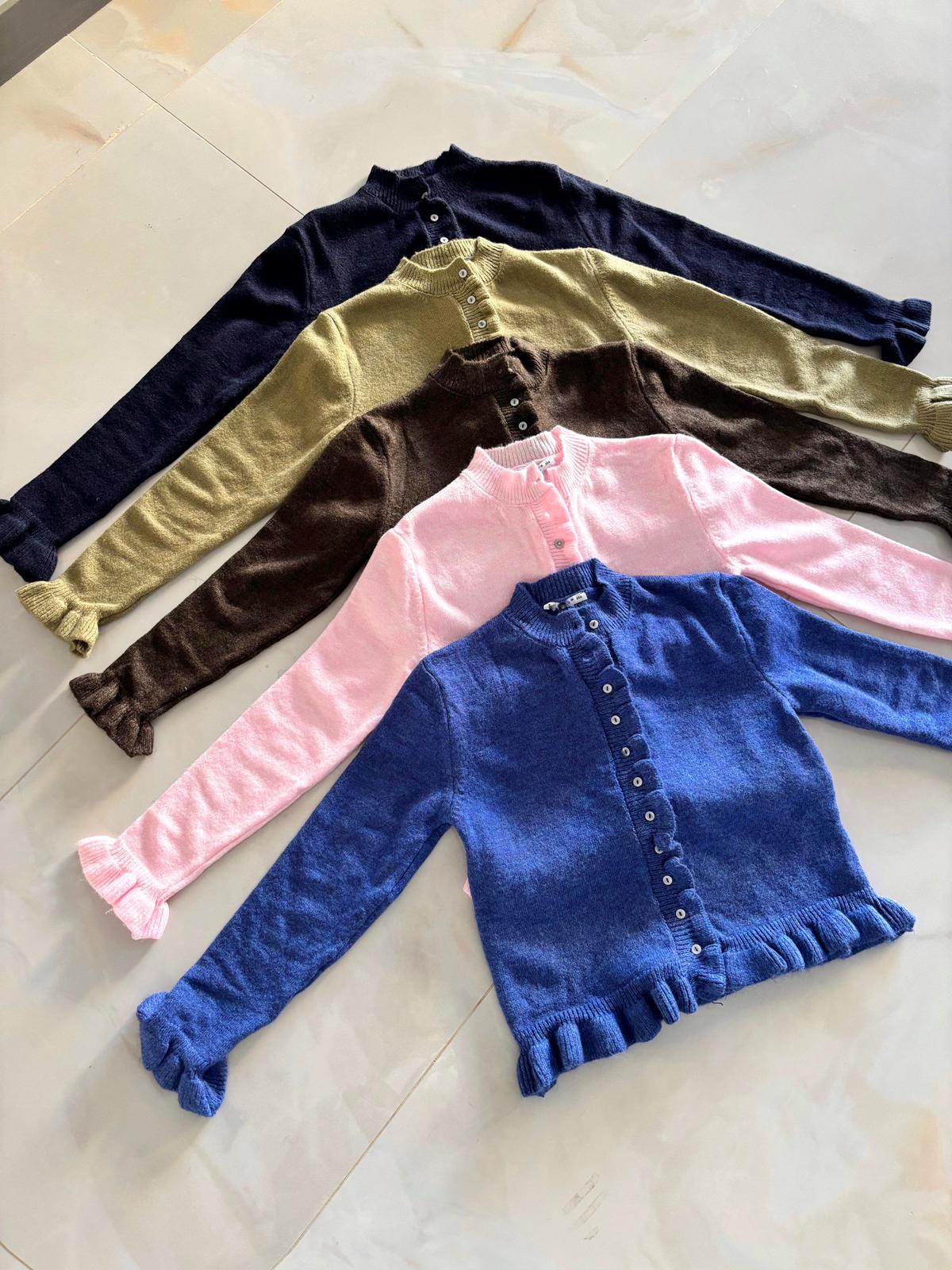 Fırfır Detaylı Triko Hırka