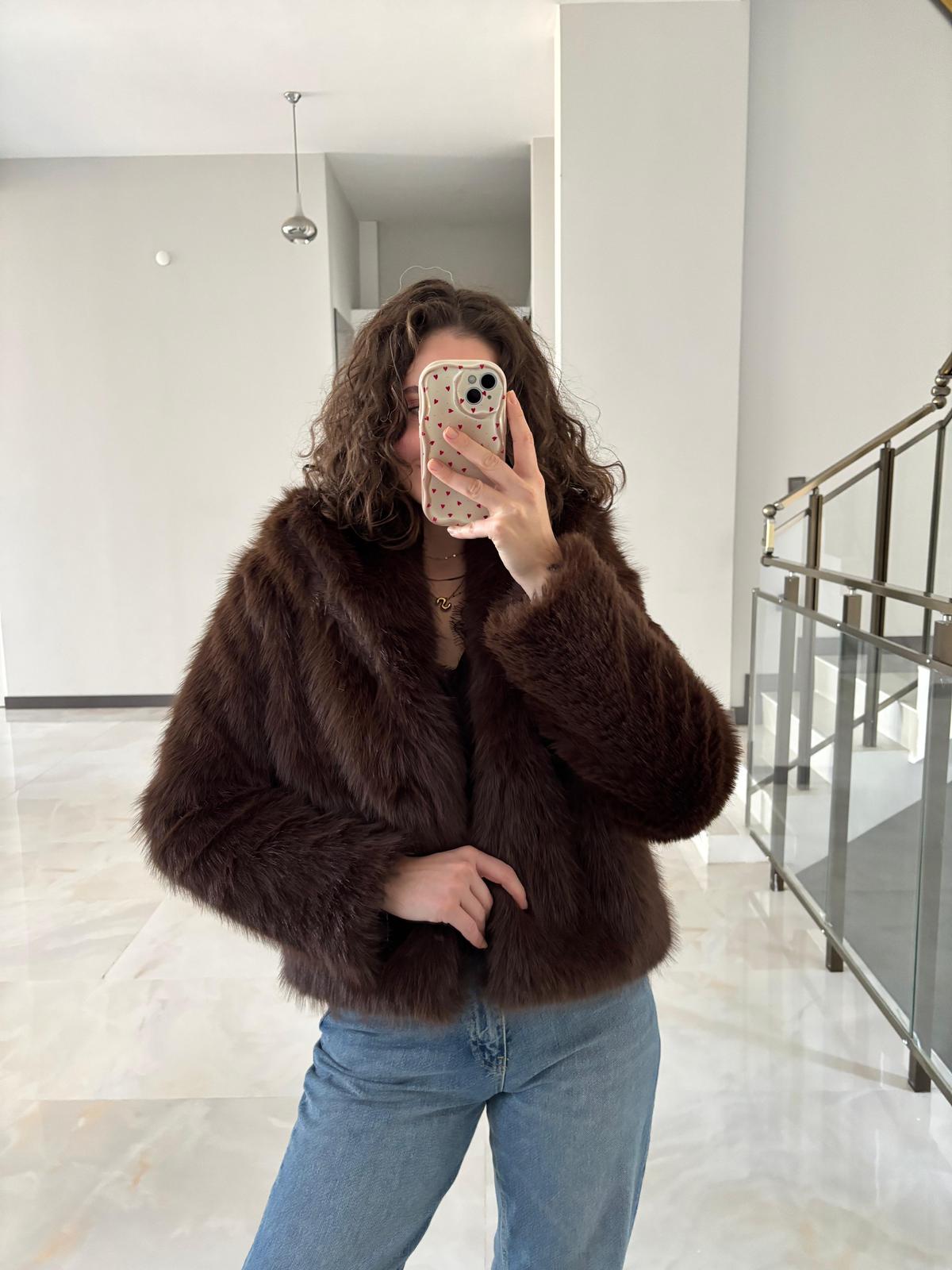 Şal Yaka Tina Kürk (Dar kalıptır mutlaka bir beden büyük sipariş veriniz ! )