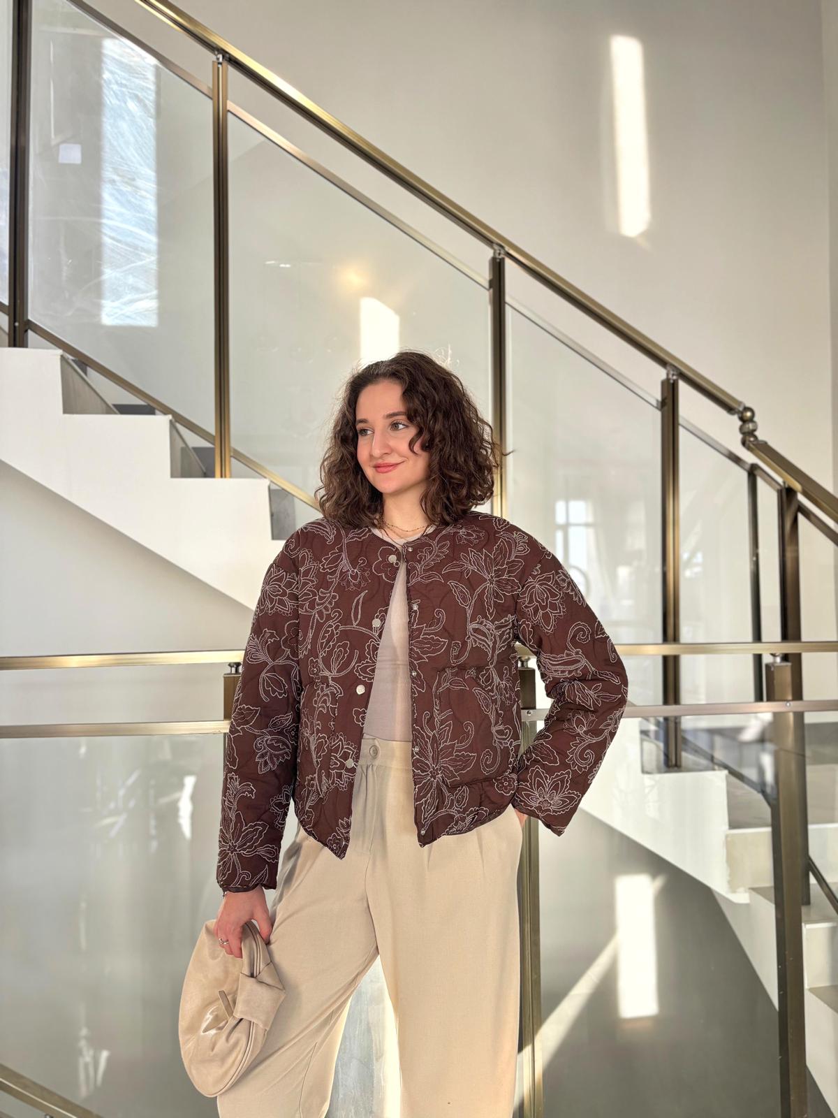 ZR Model Etnik Desenli Bomber Ceket