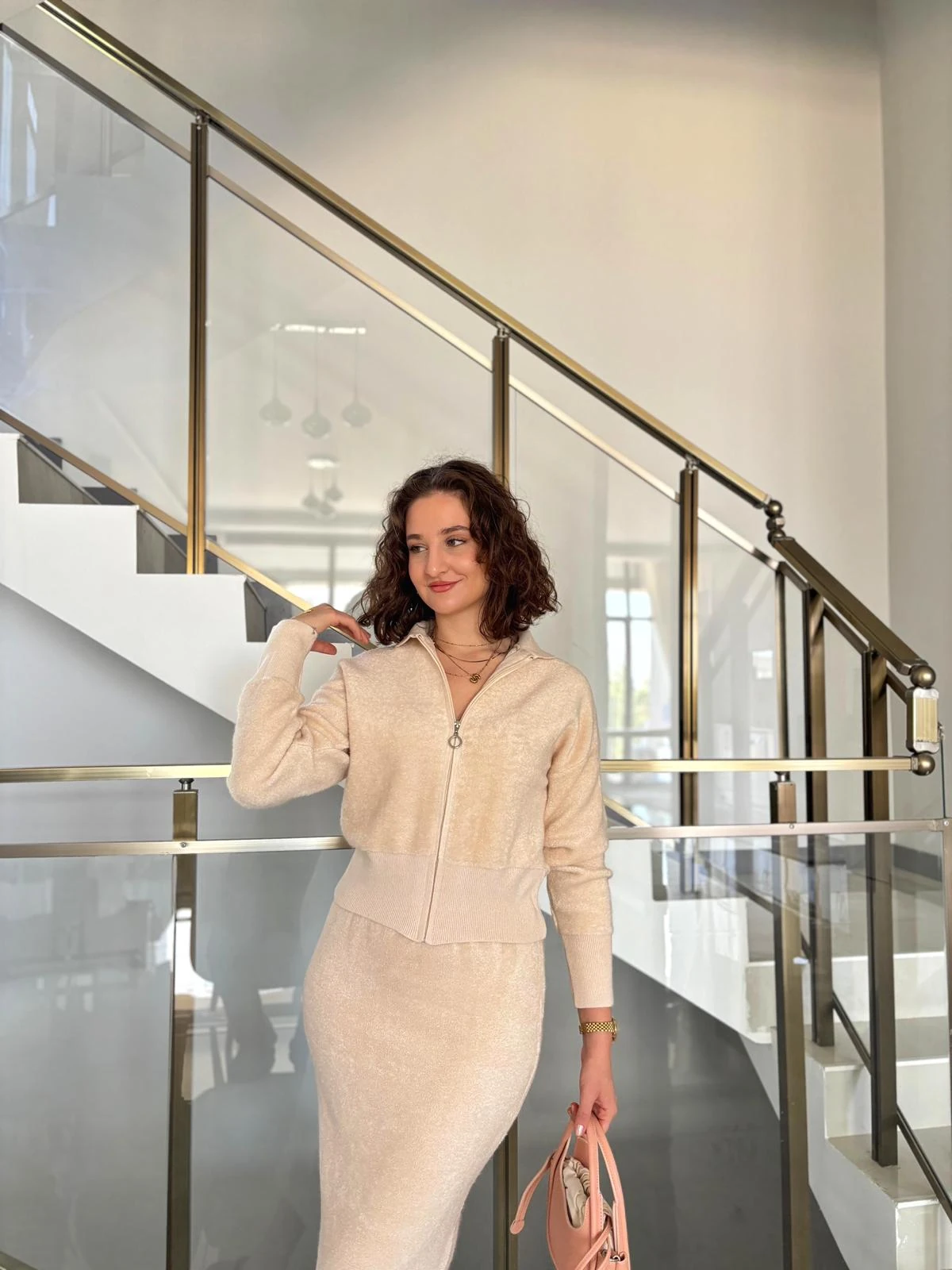 Fermuarlı Havlu Kumaş Triko Takım