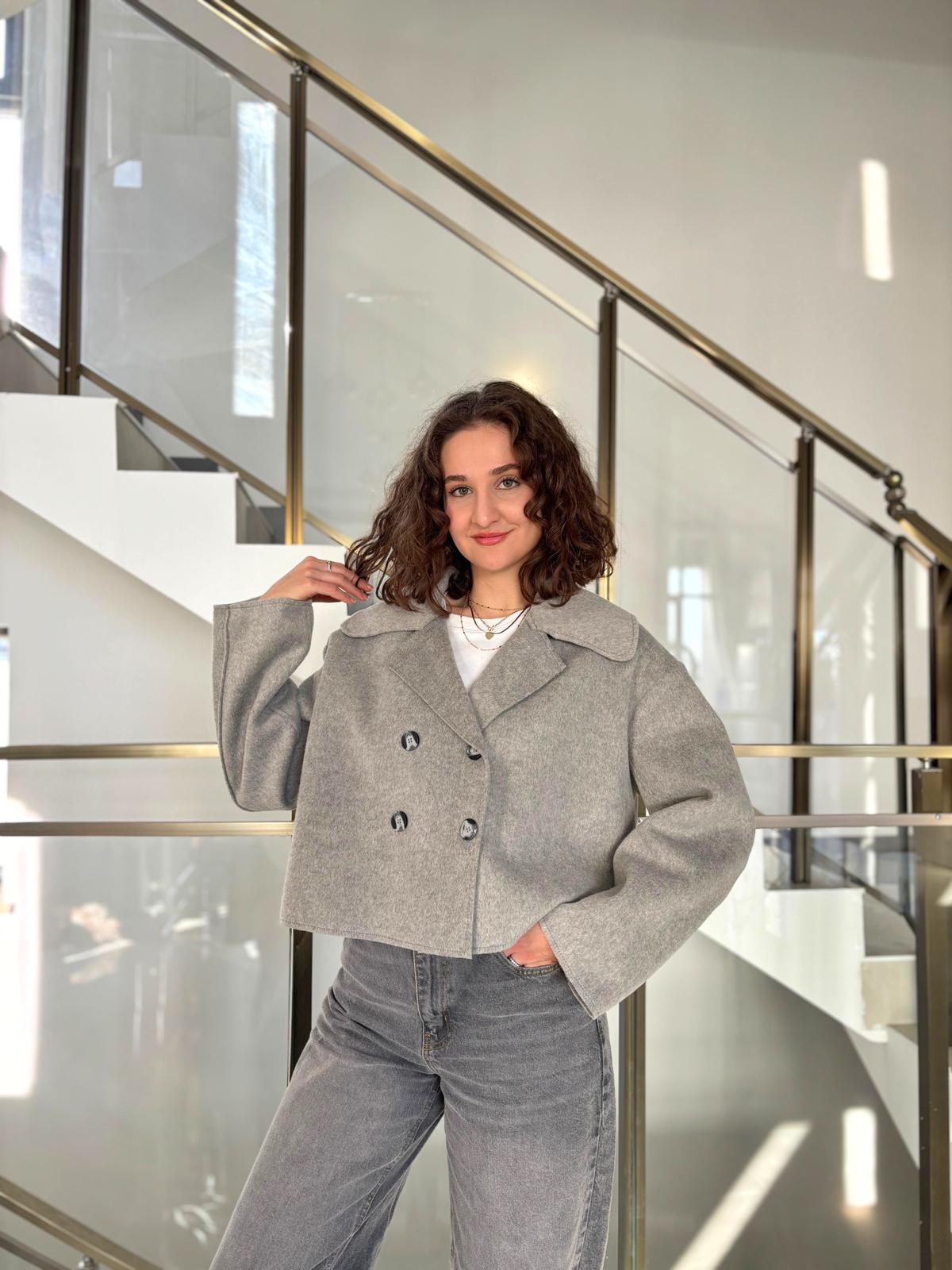 Çift Taraflı Yumoş İthal Kaşe Kaban - GRİ