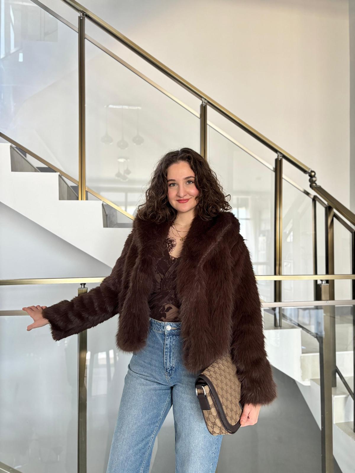 Şal Yaka Tina Kürk (Dar kalıptır mutlaka bir beden büyük sipariş veriniz ! )