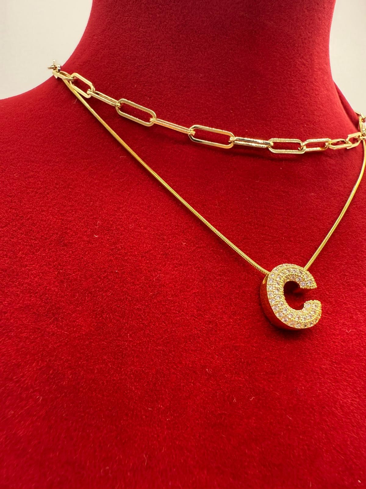 Gold harf kolye