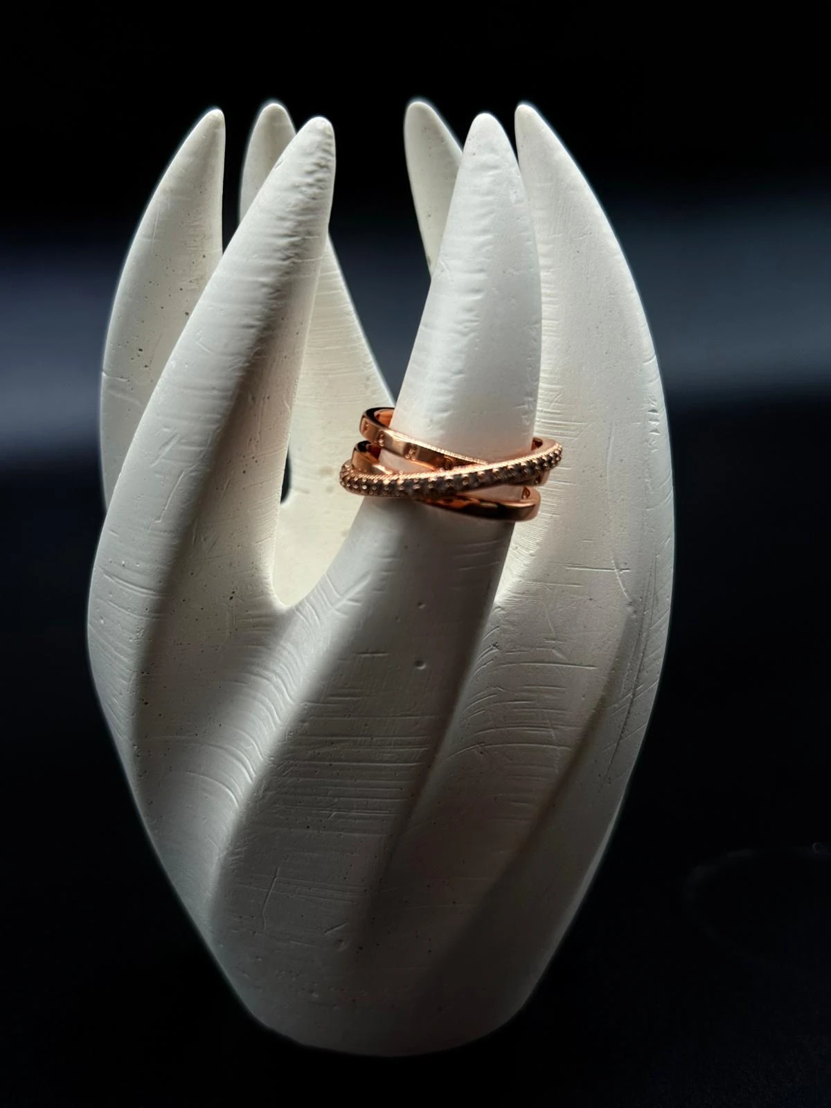 Çapraz rose baget yüzük 