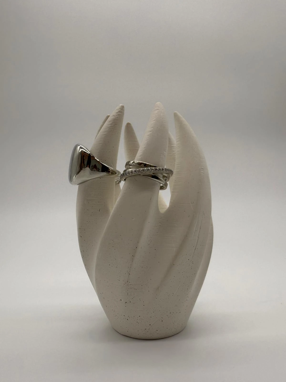 Çapraz gümüş baget yüzük 