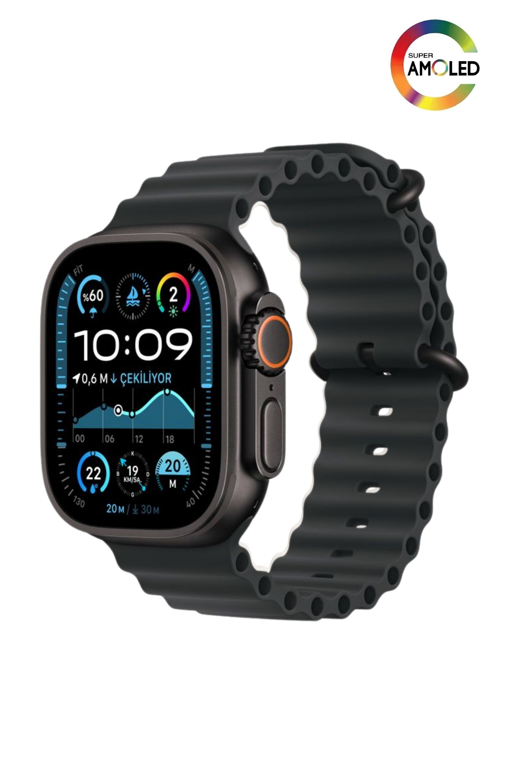 Watch ULTRA 2 MAX HK+ 49mm & MagSafe Battery Pack & 3. Nesil Air Bluetooth Kulaklık (Black Edition)