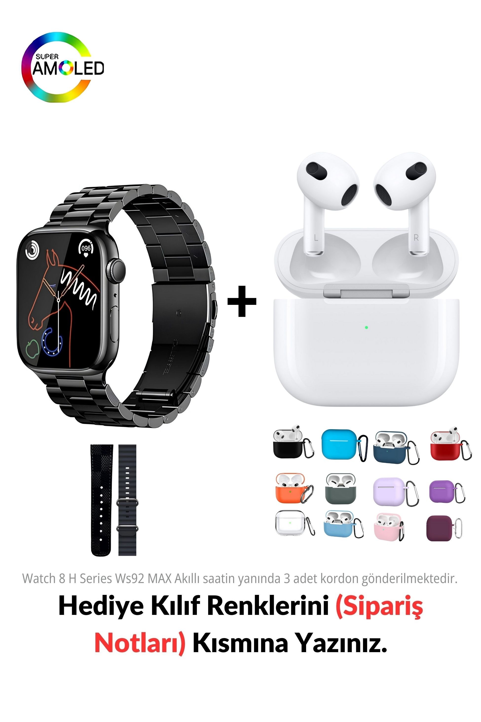 Watch 8 H Serisi Ws92 MAX & 3. Nesil Air Bluetooth Kulaklık