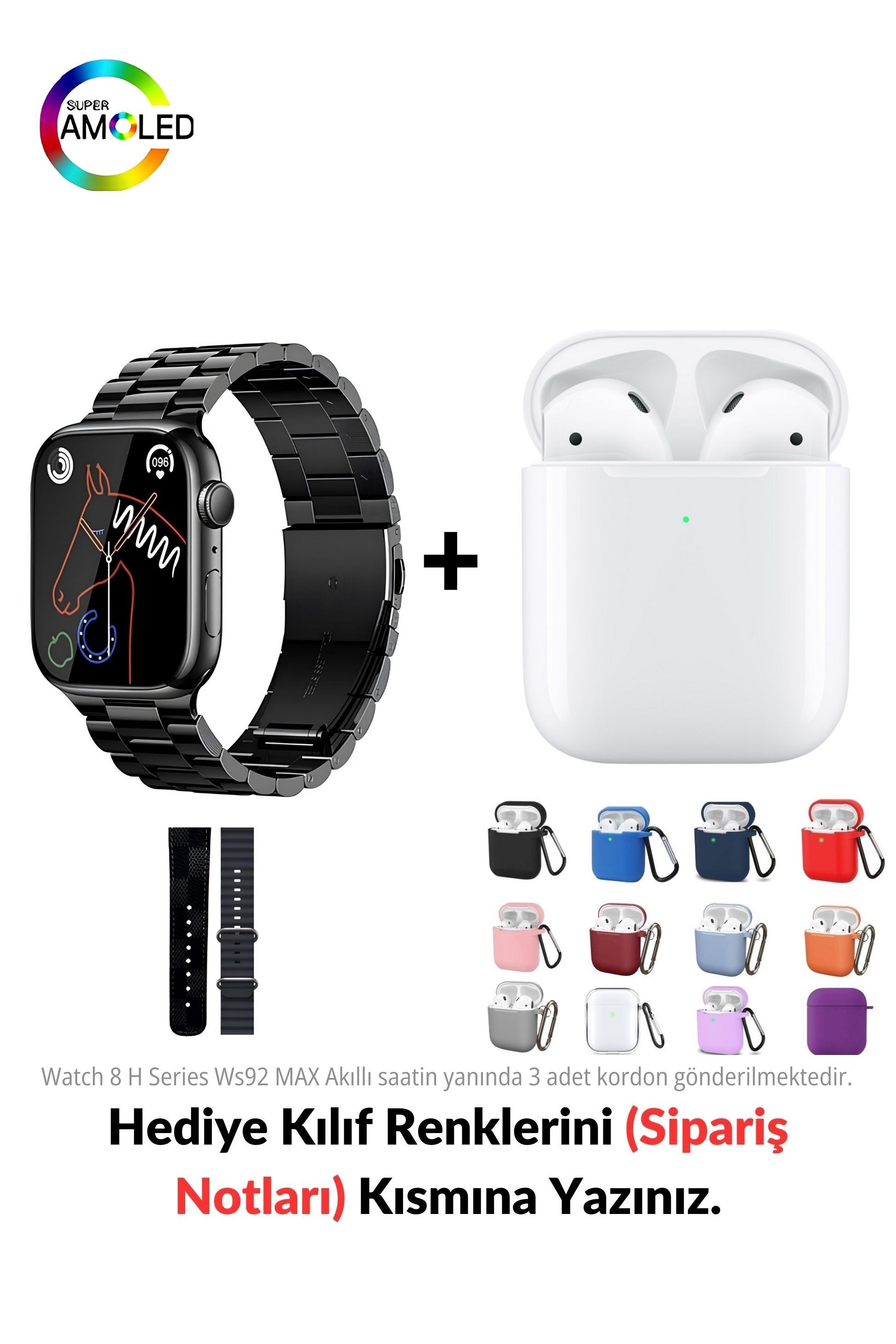 Watch 8 H Serisi Ws92 MAX & 2. Nesil Air Bluetooth Kulaklık