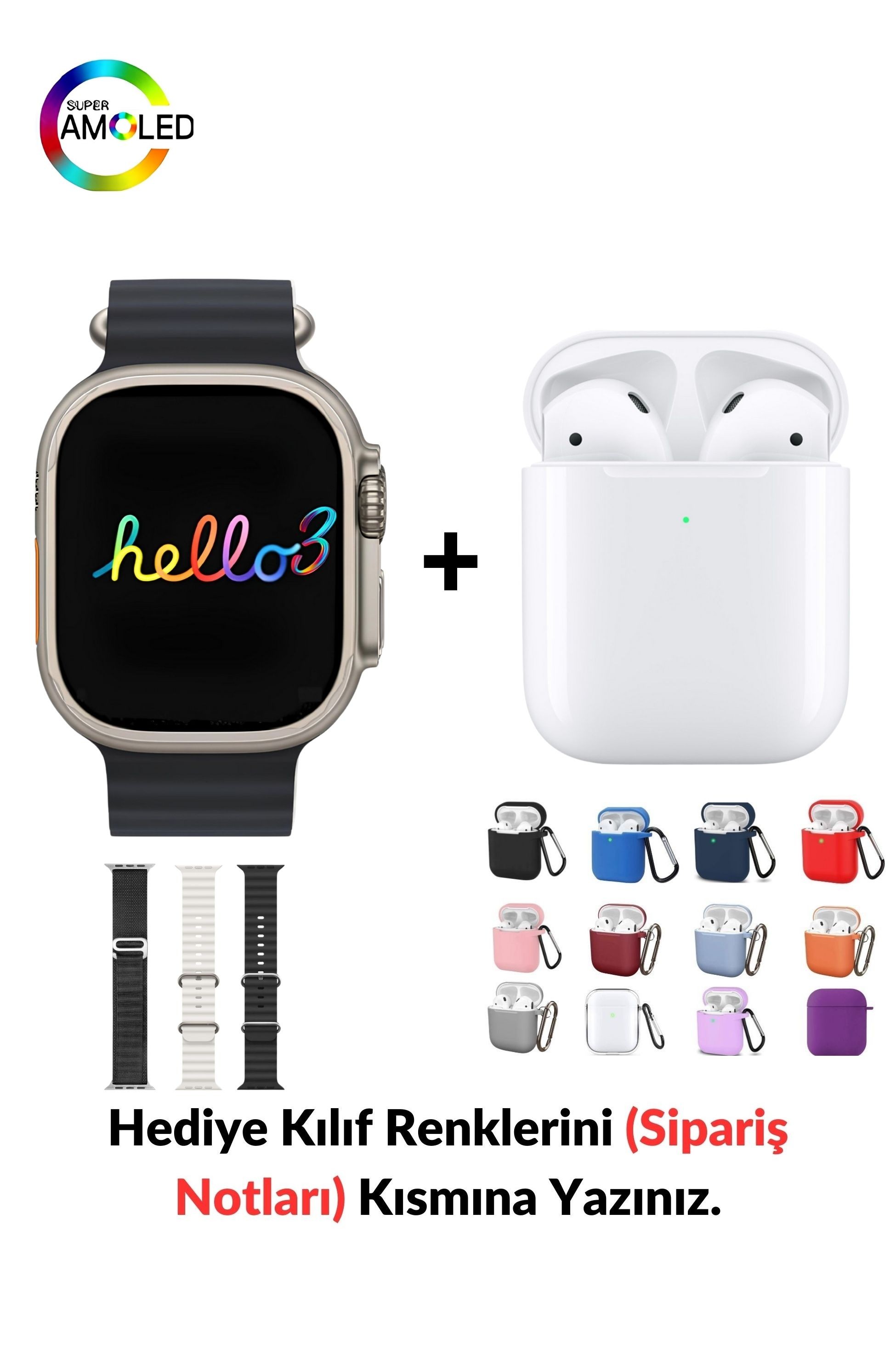 Watch ULTRA Hello 3 Plus+ & 2. Nesil Air Bluetooth Kulaklık