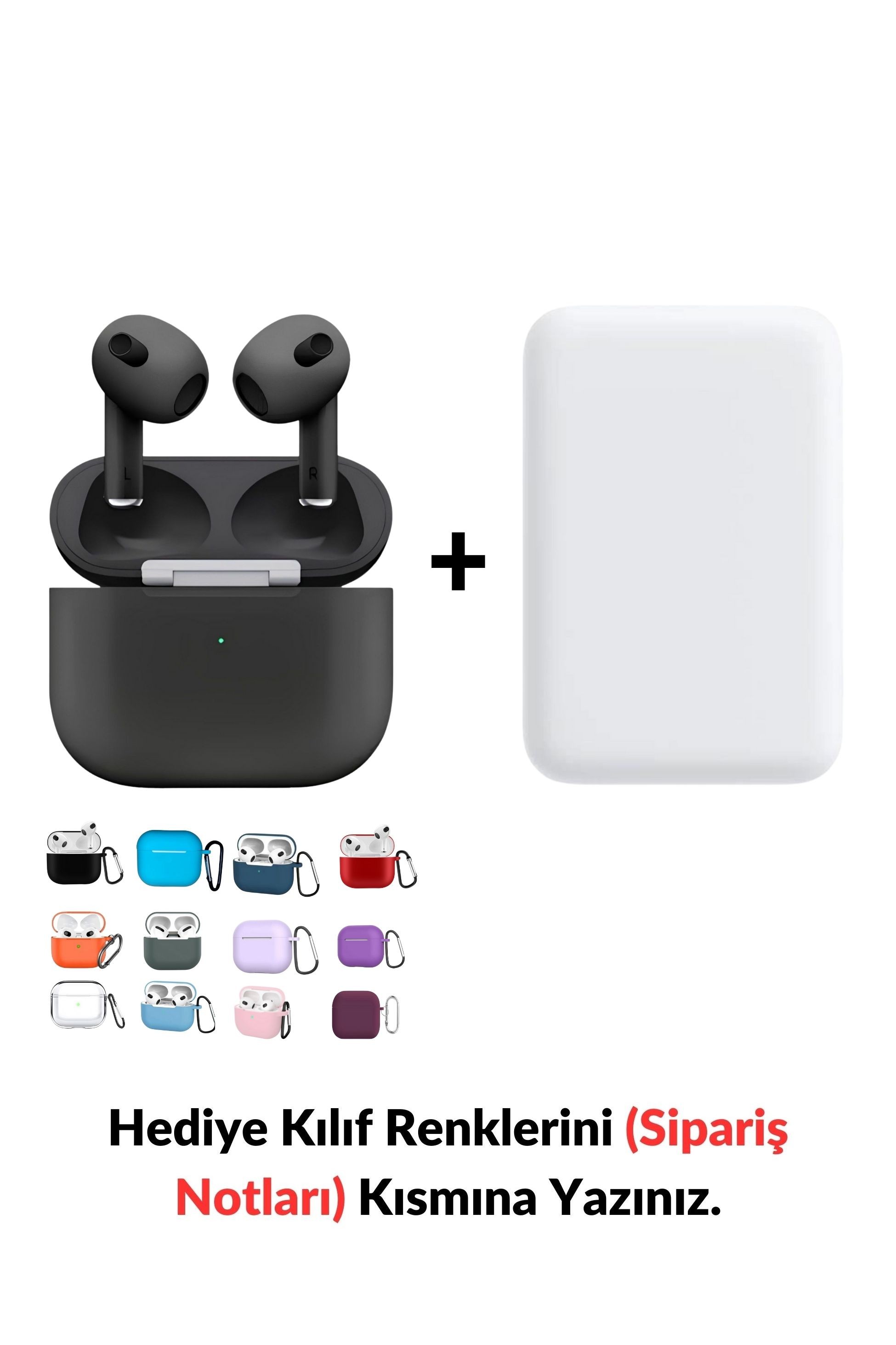 3. Nesil Air Bluetooth Kulaklık (Black Edition) & MagSafe Battery Pack