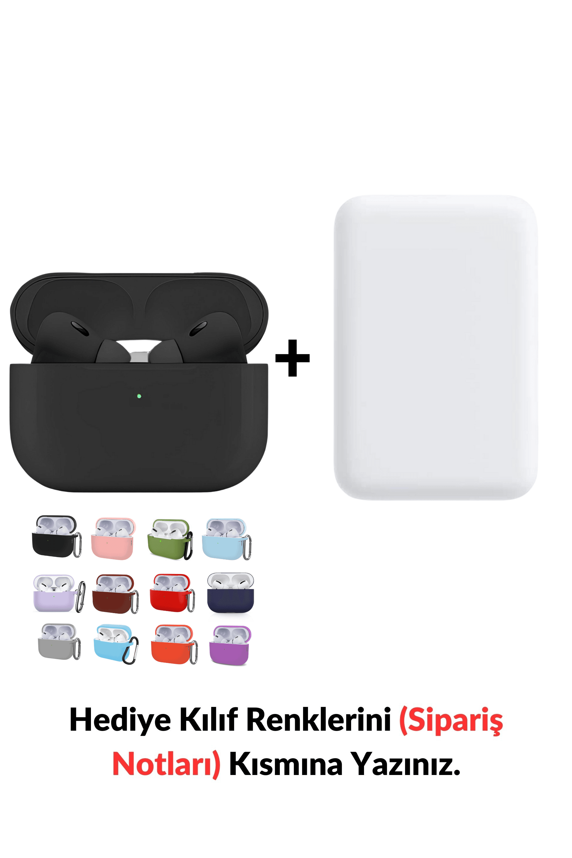 1. Nesil Air Pro Pre Bluetooth Kulaklık Aktif Gürültü Engelleme Ve Şeffaf Mod (Black Edition) & MagSafe Battery Pack