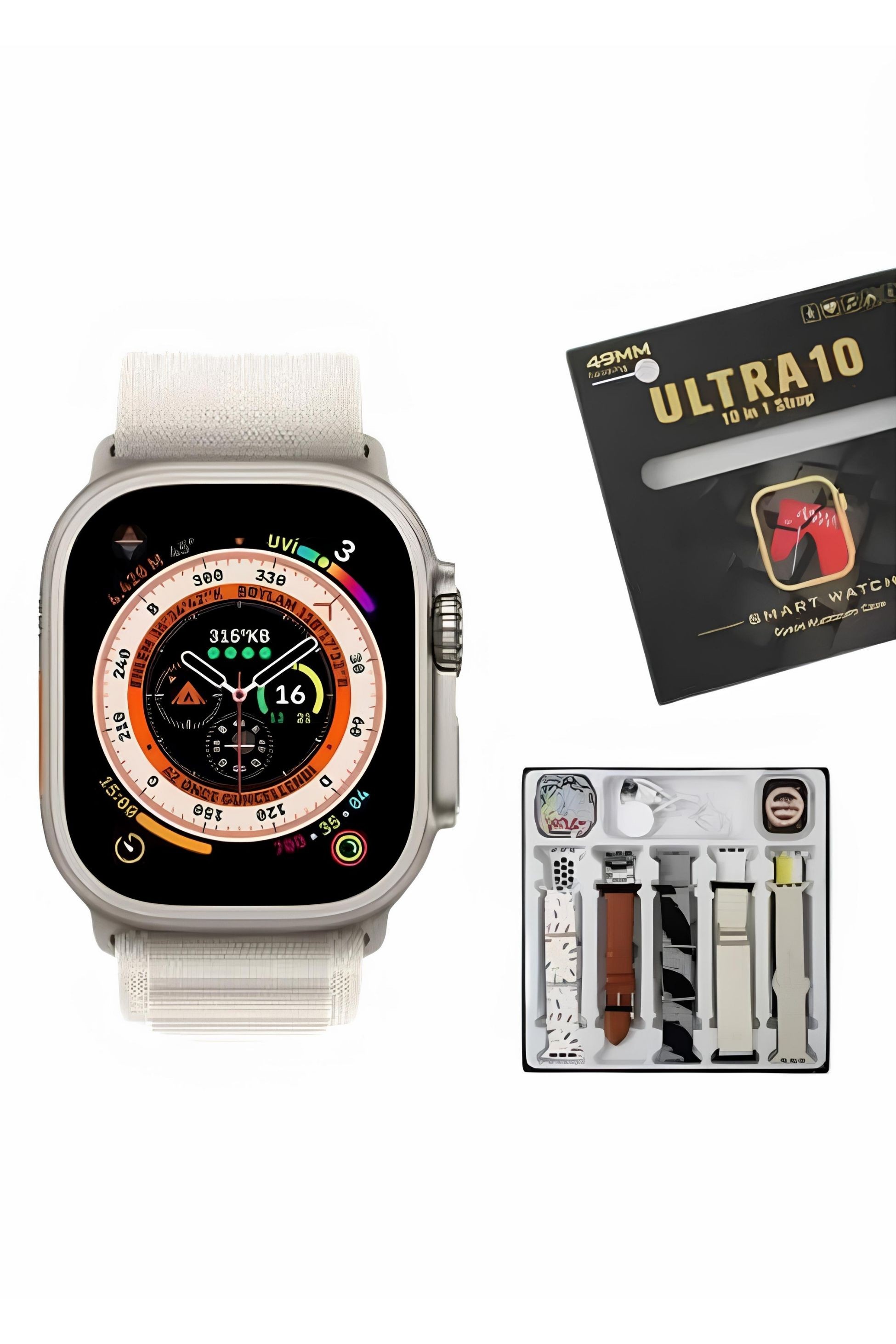 Watch 8 Ultra 49 Mm (10 Kordon Hediyeli) Paket  Akıllı Saat