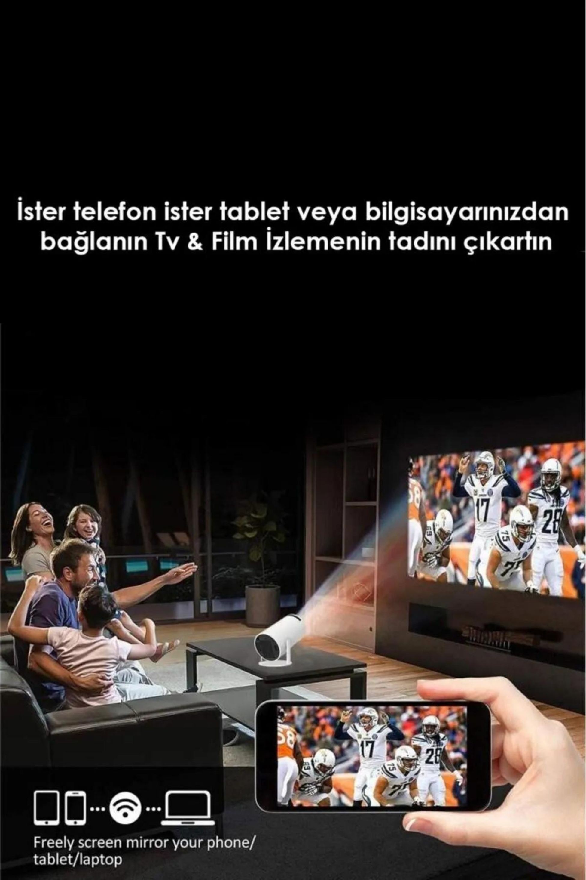 Taşınabilir Projeksiyon 720p Ev Sineması