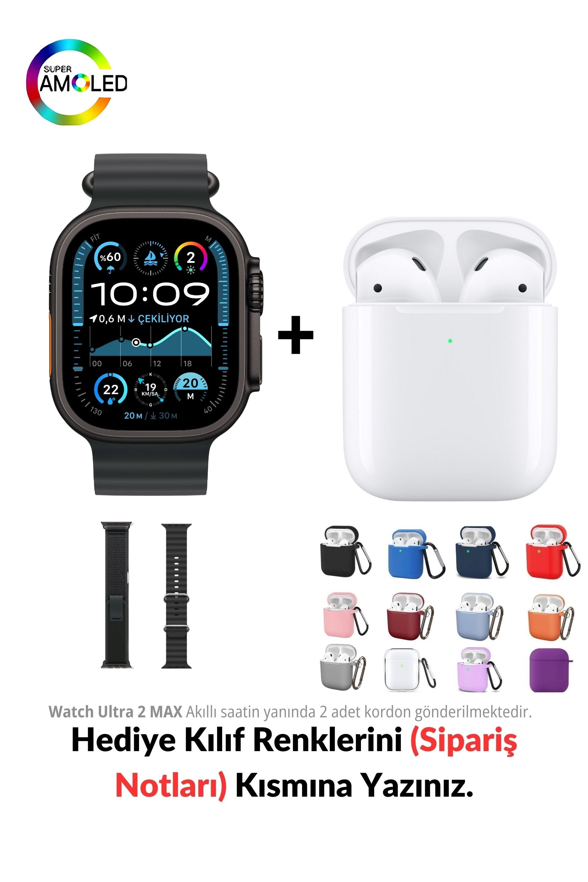 Watch ULTRA 2 MAX HK+ 49mm & 2. Nesil Air Bluetooth Kulaklık