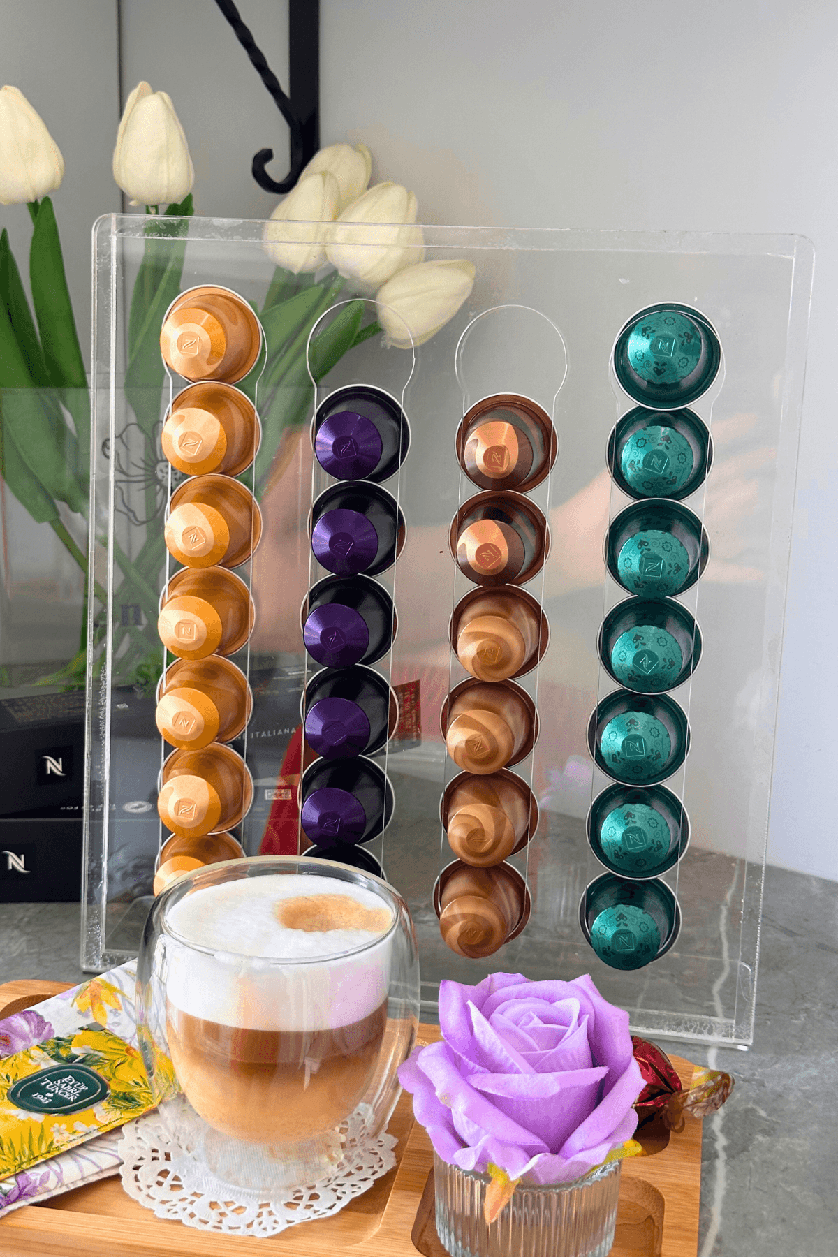 Nespresso Pleksi Kapsül Kahve Standı – 28 Kapsül Kapasiteli 
