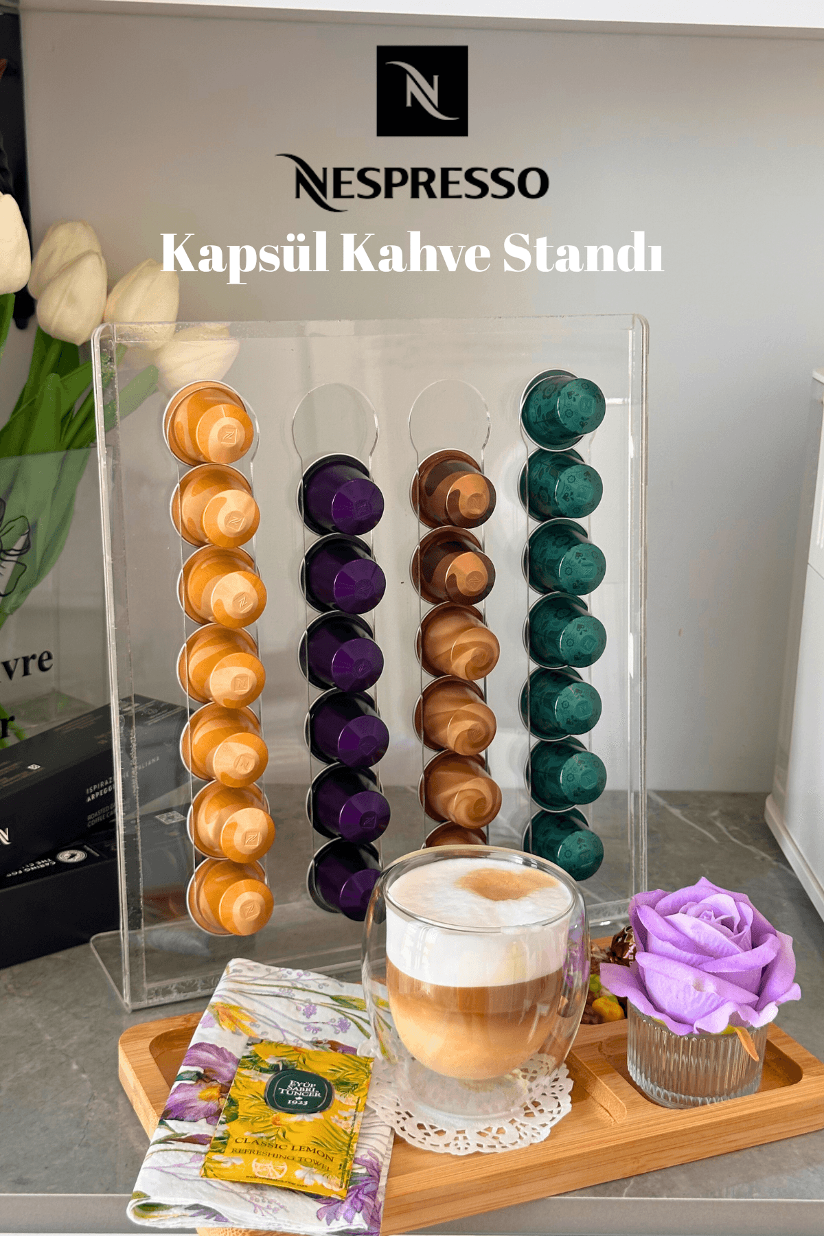 Nespresso Pleksi Kapsül Kahve Standı – 28 Kapsül Kapasiteli 