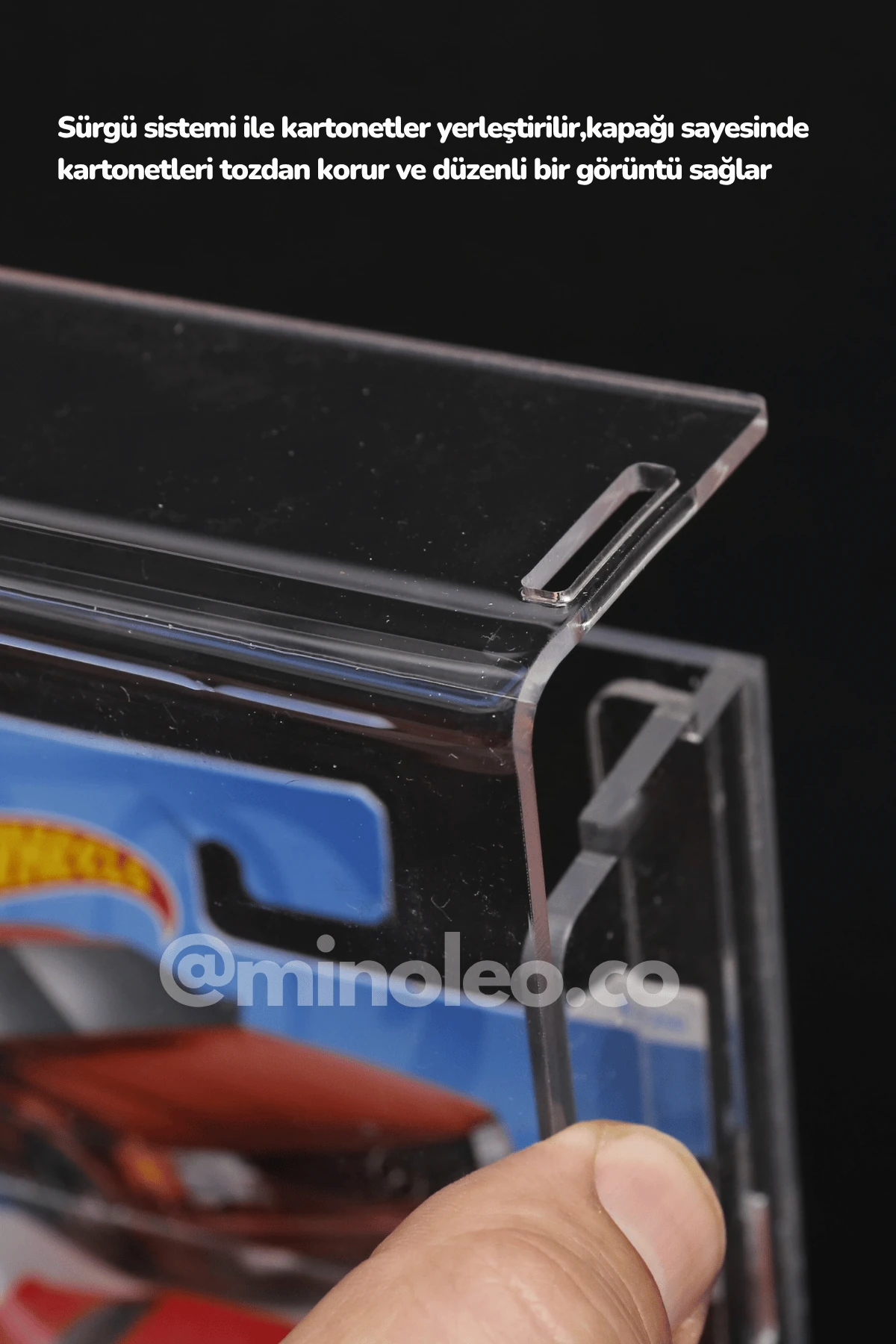 10’lu Kapaklı Pleksi Hot Wheels Diecast Araba Regular Kartonet Araç Sergileme Duvar Rafı